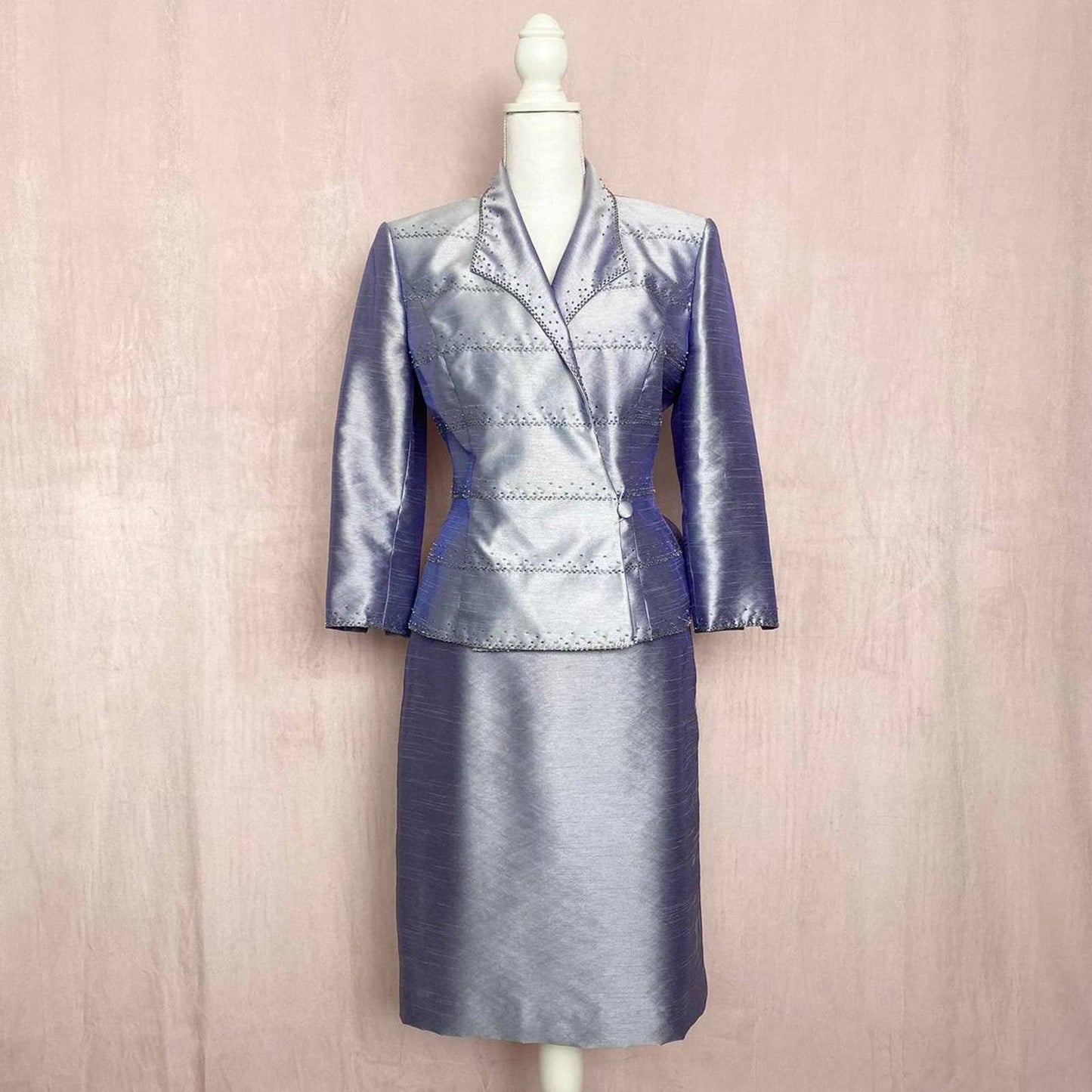 Vintage Alex Evenings Beaded Suit Jacket & Skirt Set, Size 8