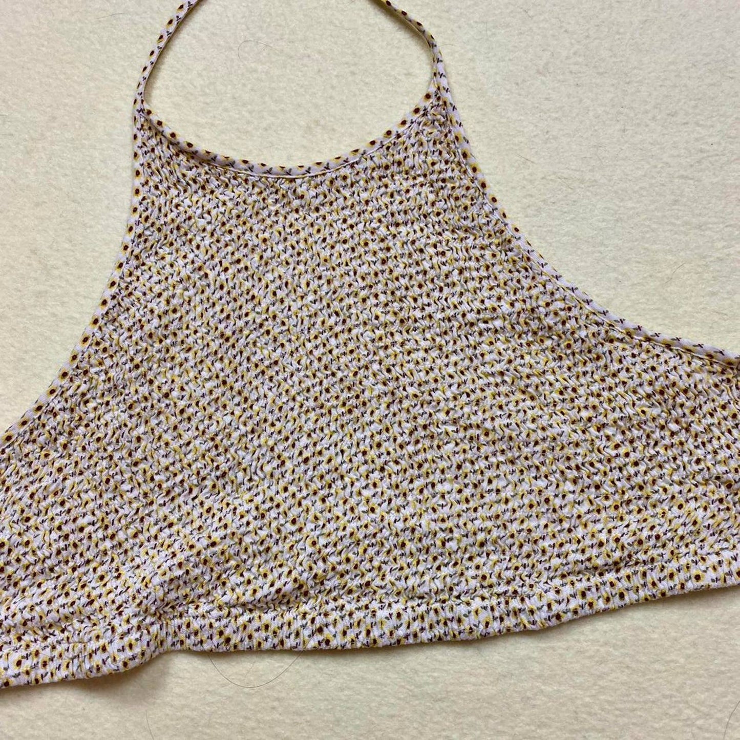 Secondhand Urban Outfitters Smocked Floral Crop Halter Tank, Size Small