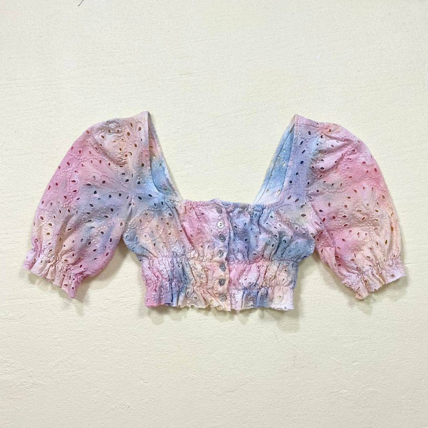 Secondhand Urban Outfitters Watercolor Babydoll Crop Top, Size XS