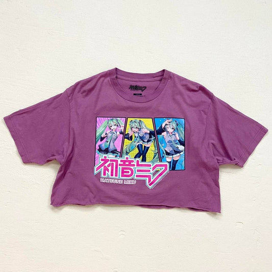 Reworked Secondhand Hatsune Miku Anime Crop Tee, Size Large