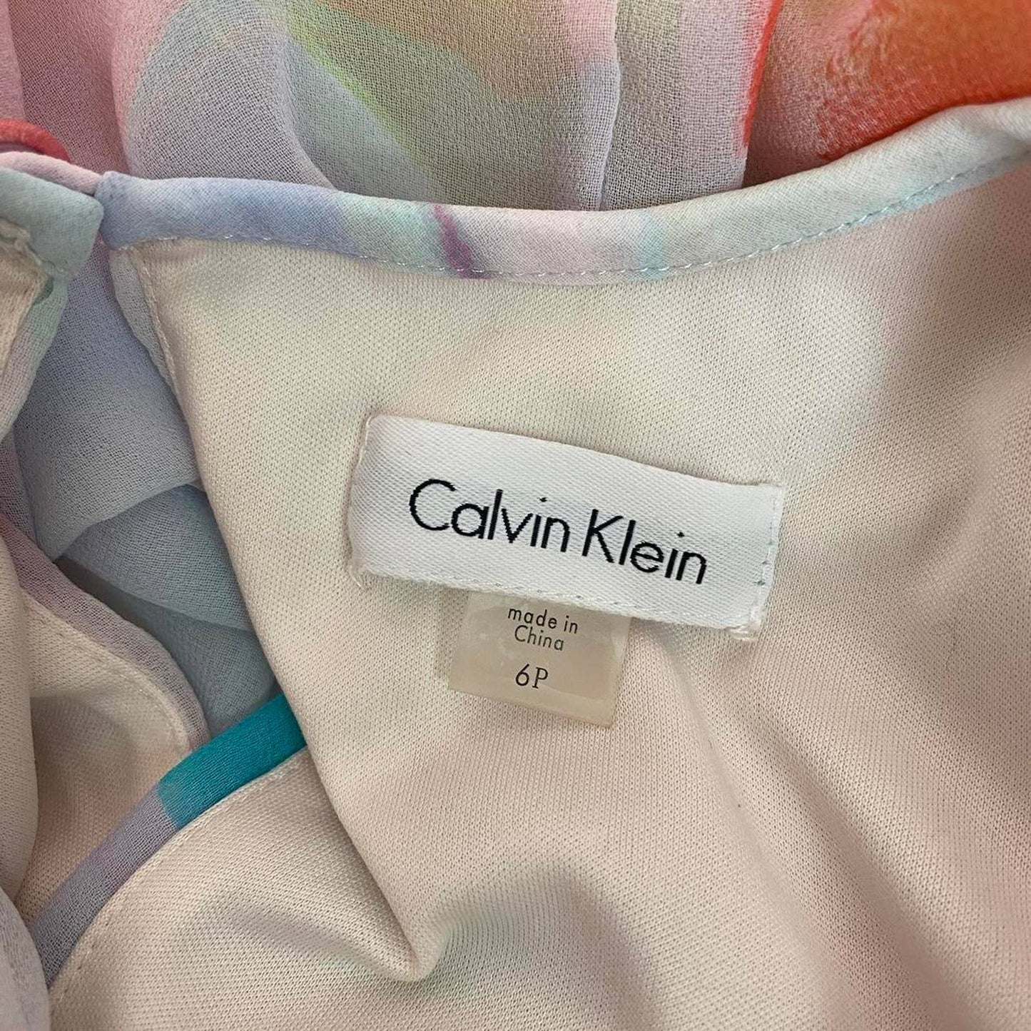 Secondhand Calvin Klein Watercolor A-Line Mini Dress, Size 6P