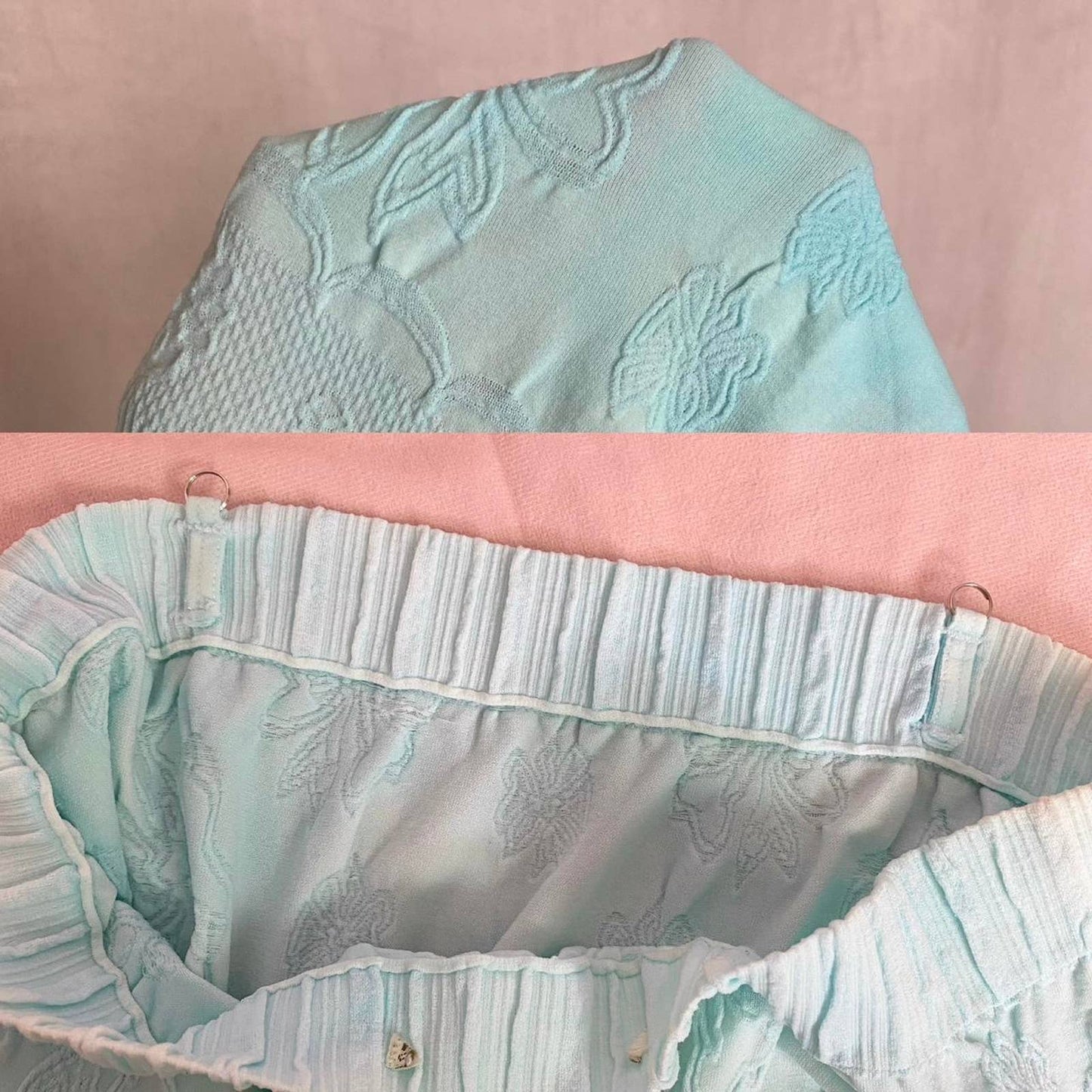 Upcycled Vintage Turquoise Watercolor Tube Top, Size Small