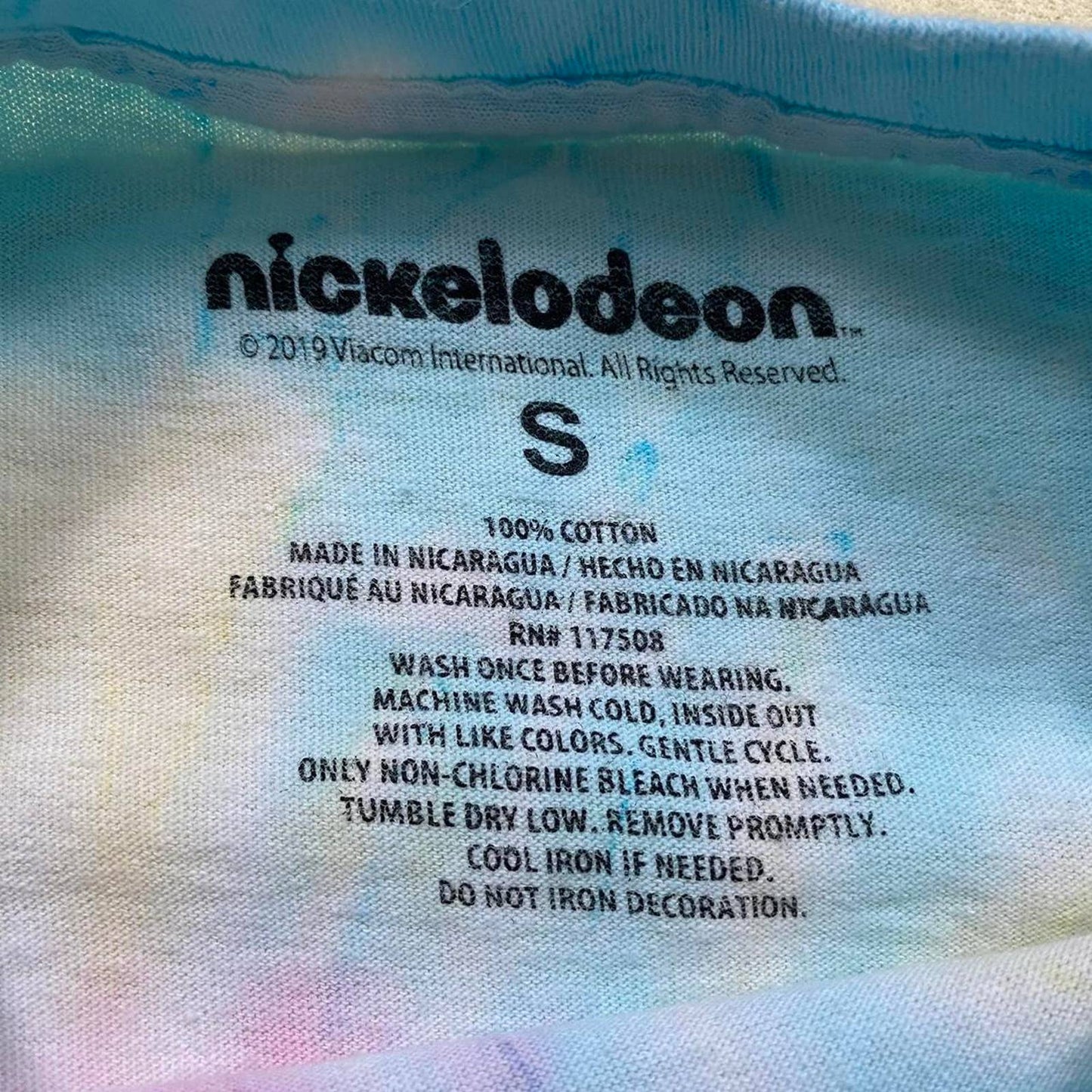 Upcycled Nickelodeon Rugrats Tie Dye Crop Long Sleeve, Size Small