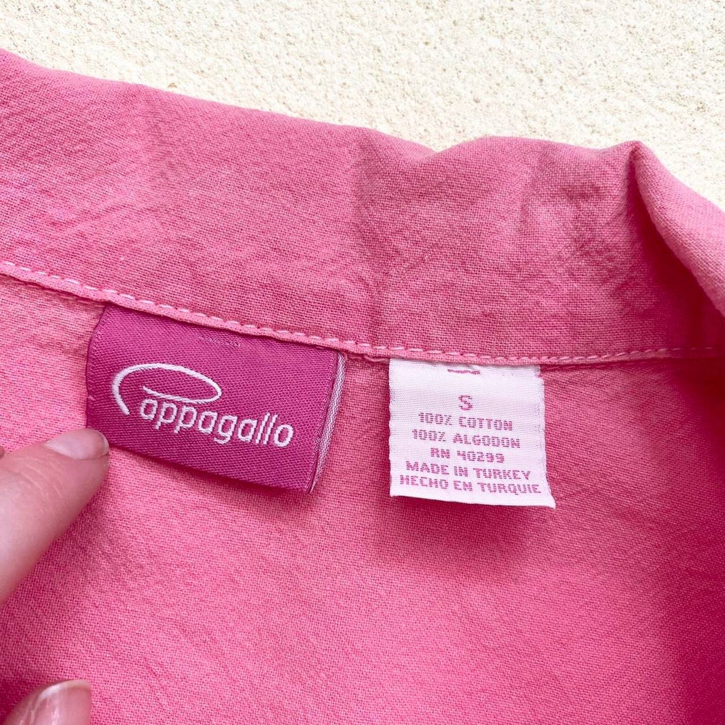 Vintage Pappagallo Pink Denim Button Up Shirt, Size Small