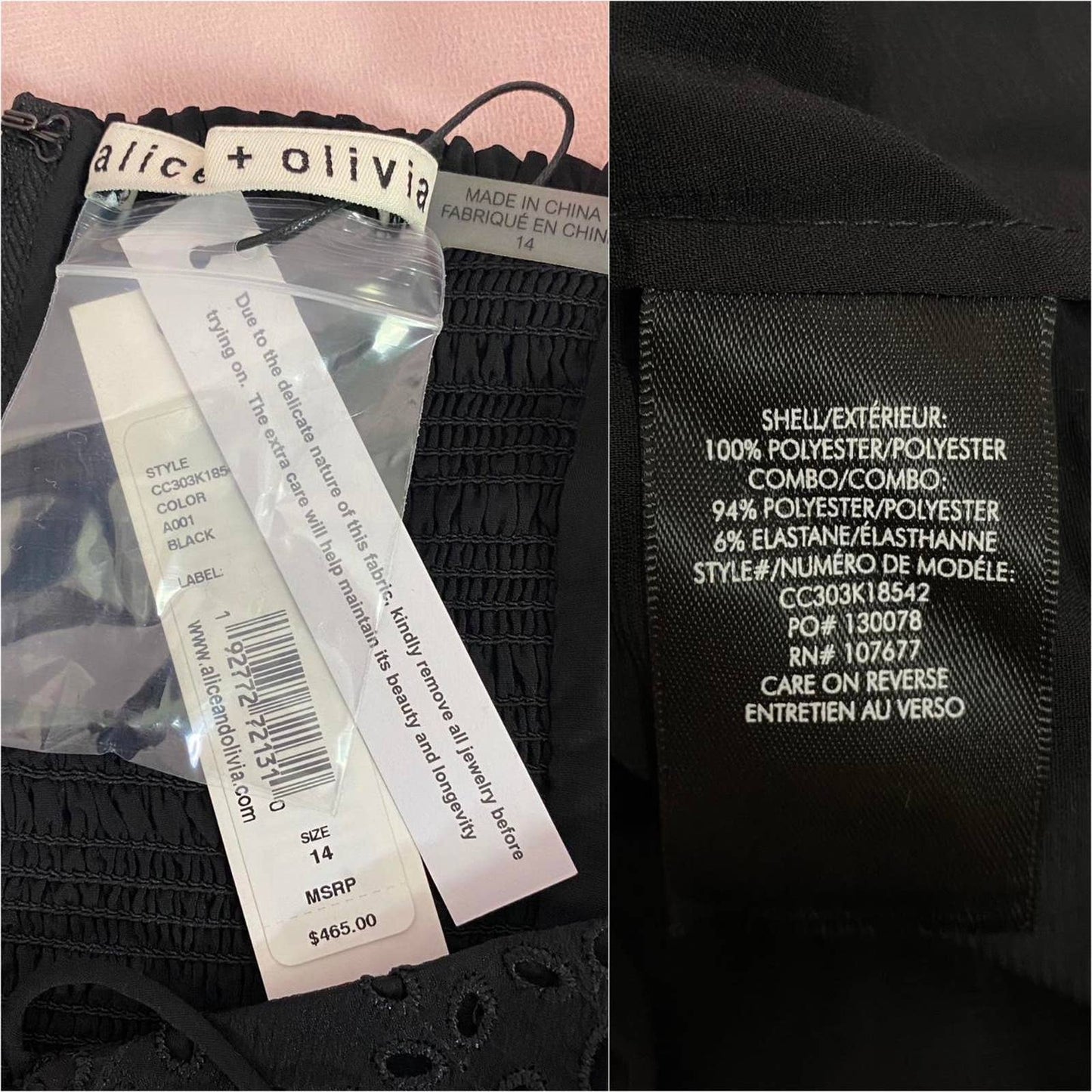 Preowned Alice + Olivia Shanti Button Front Tiered Dress in Black, Size 14