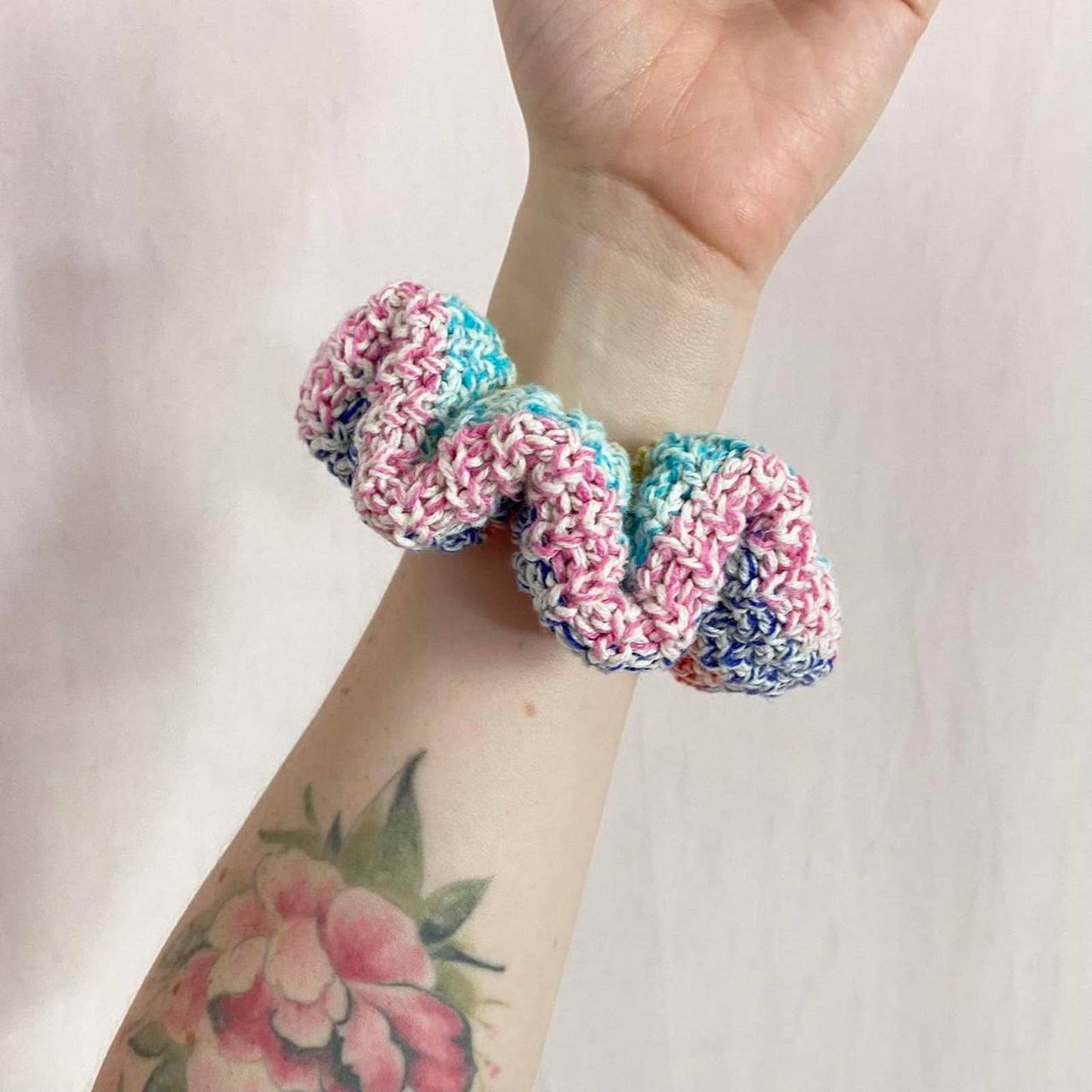 Scrap Fabric Crochet Knit Scrunchie