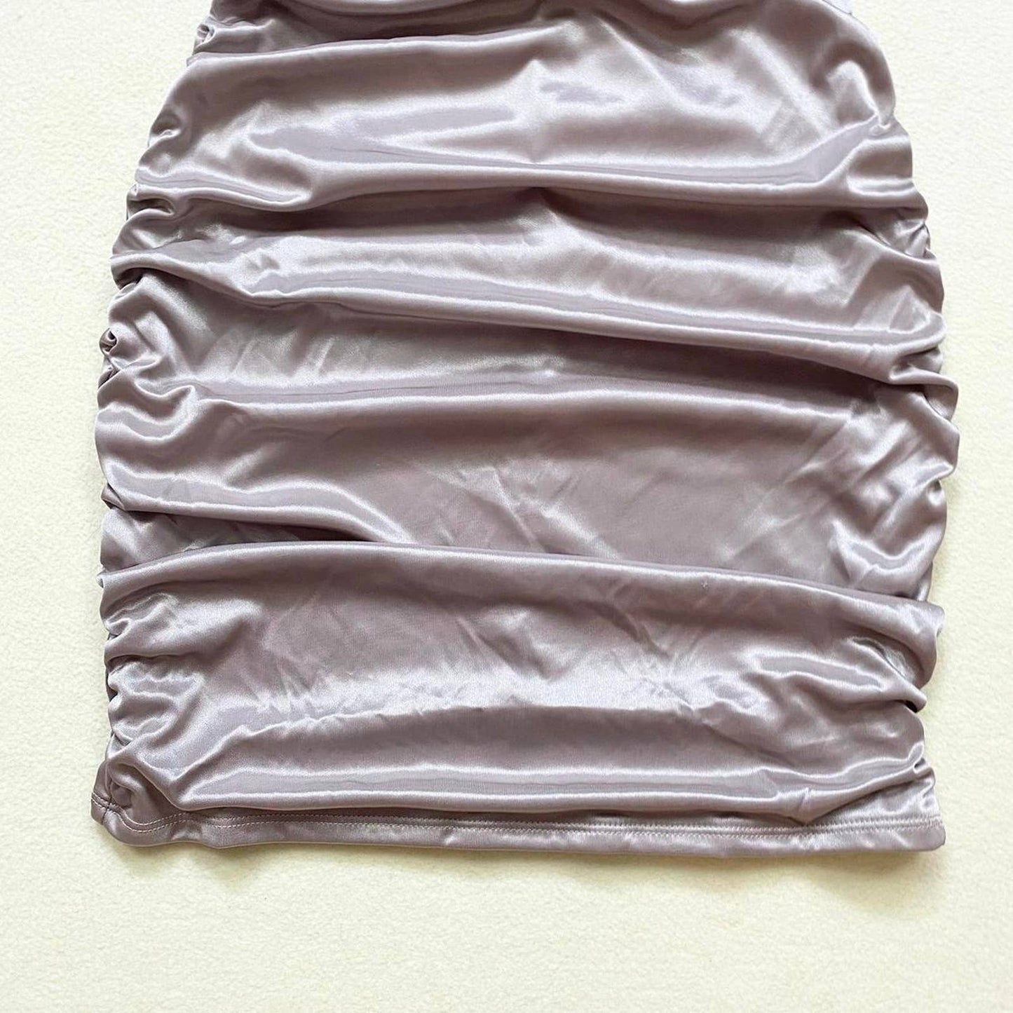Secondhand Deb One Shoulder Embellished Ruched Satin Dress, Size Small