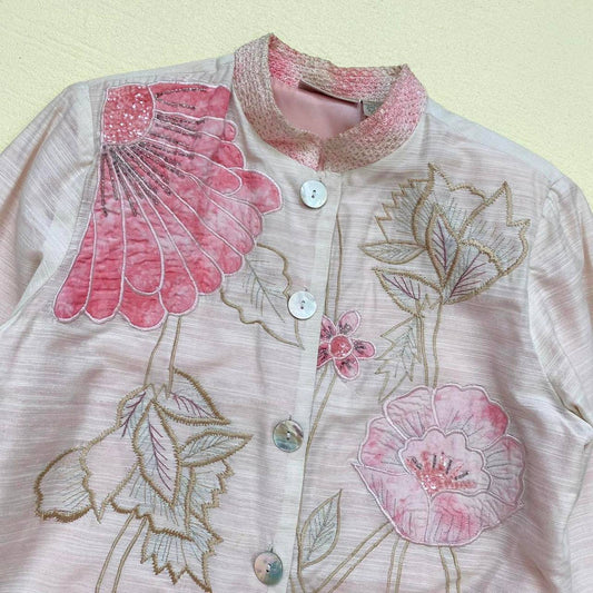 Vintage Draper’s & Damon’s Pink Floral Blazer Jacket, Size PS