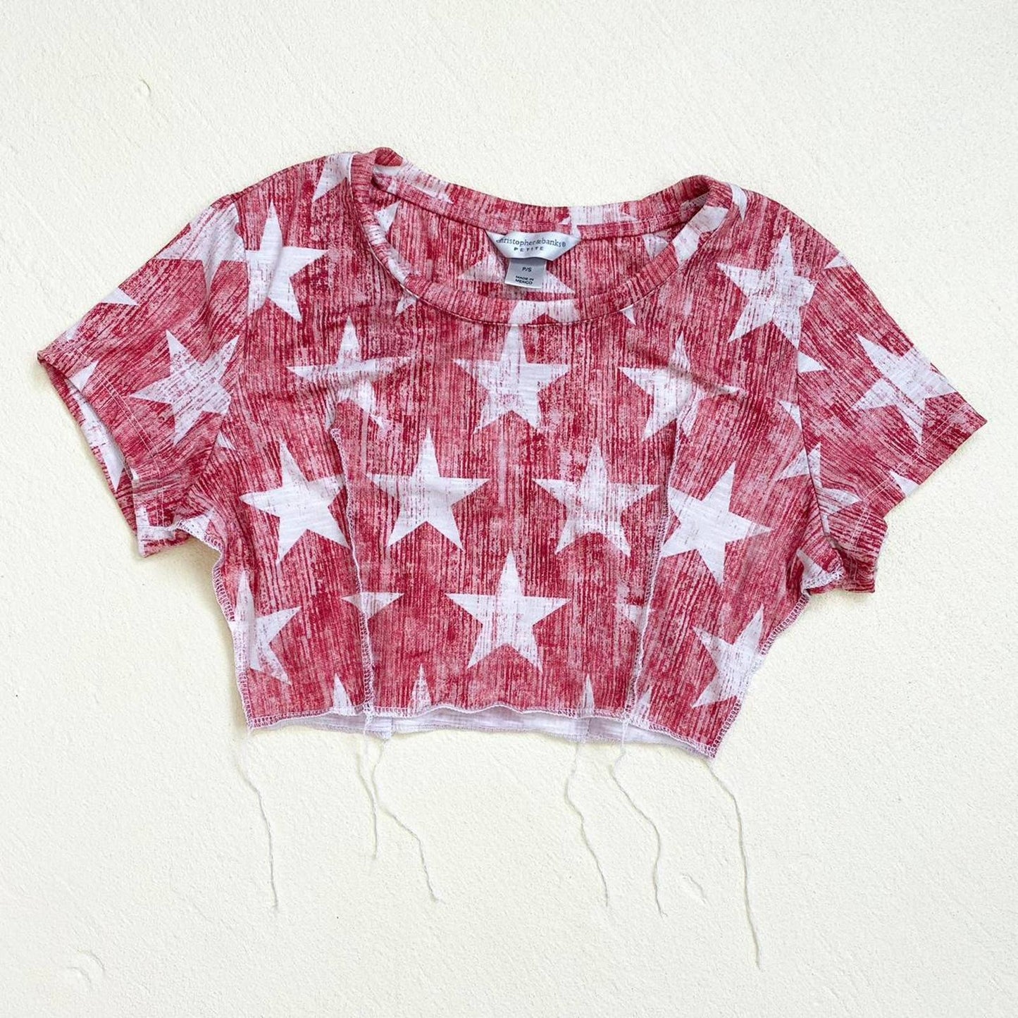 Reworked Christopher & Banks Star Crop Tee, Size XS