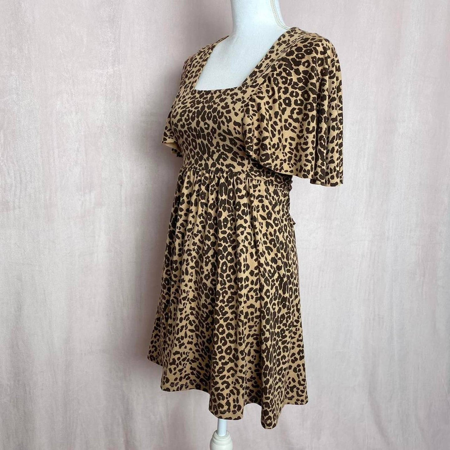 Secondhand Veronica M Leopard Print Mini Dress, Size Medium