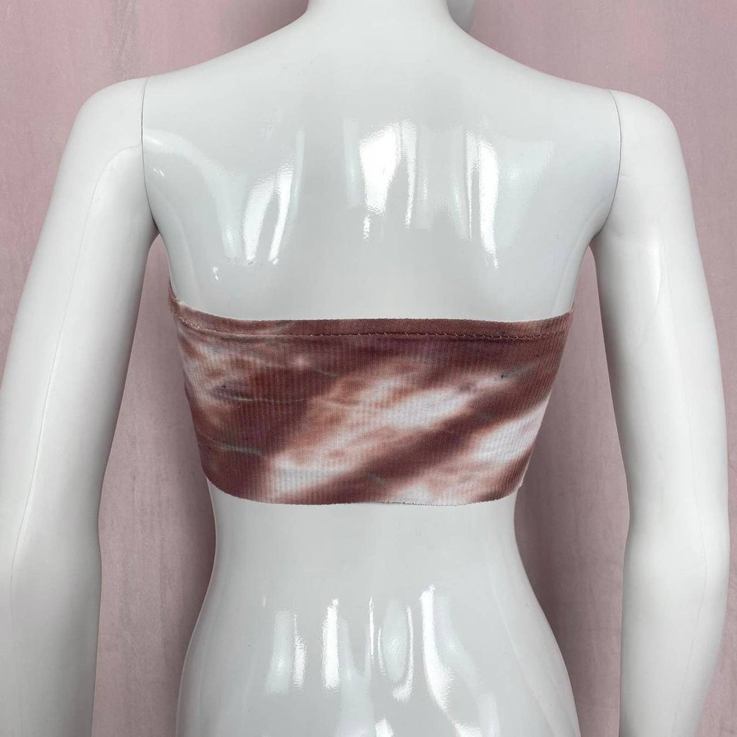 Scrap Fabric Rhinestone Tie Dye Crop Tube Top, Size Small