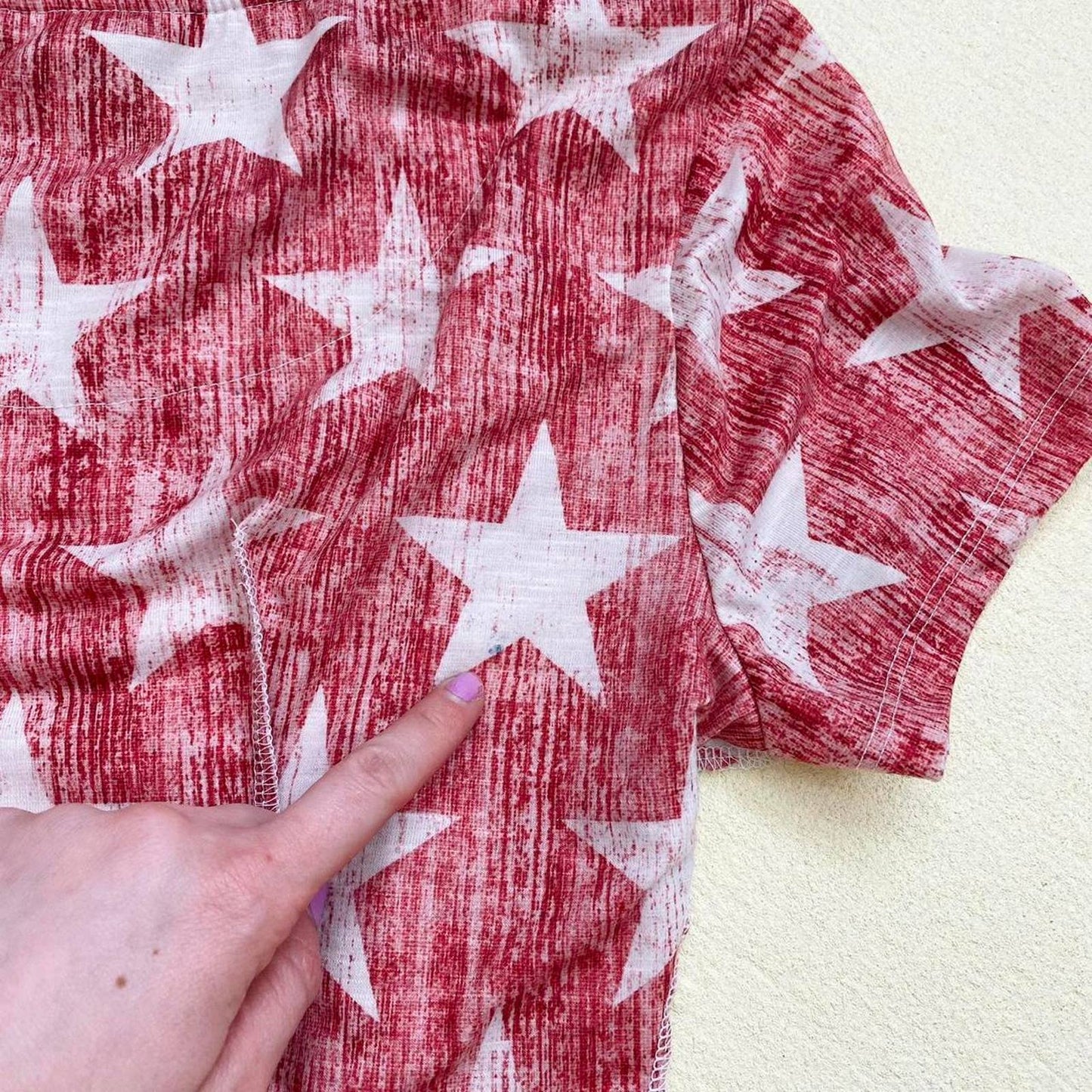Reworked Christopher & Banks Star Crop Tee, Size XS