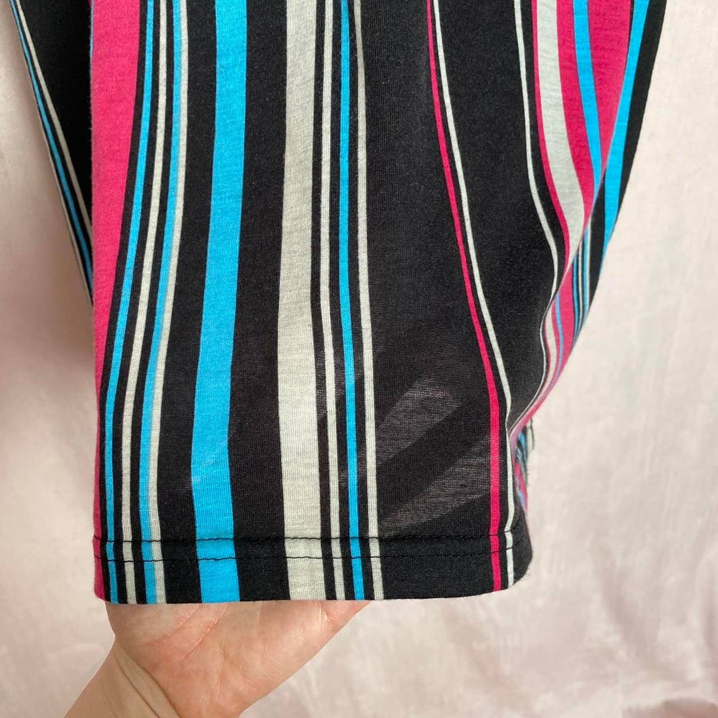 Secondhand Fresh Prints of Bel-Air Colorful Striped Tee, Size Medium