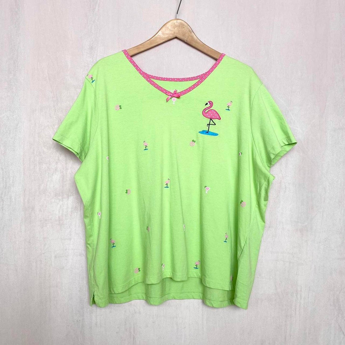 Secondhand Secret Treasures Flamingo Green T-Shirt, Size 3X