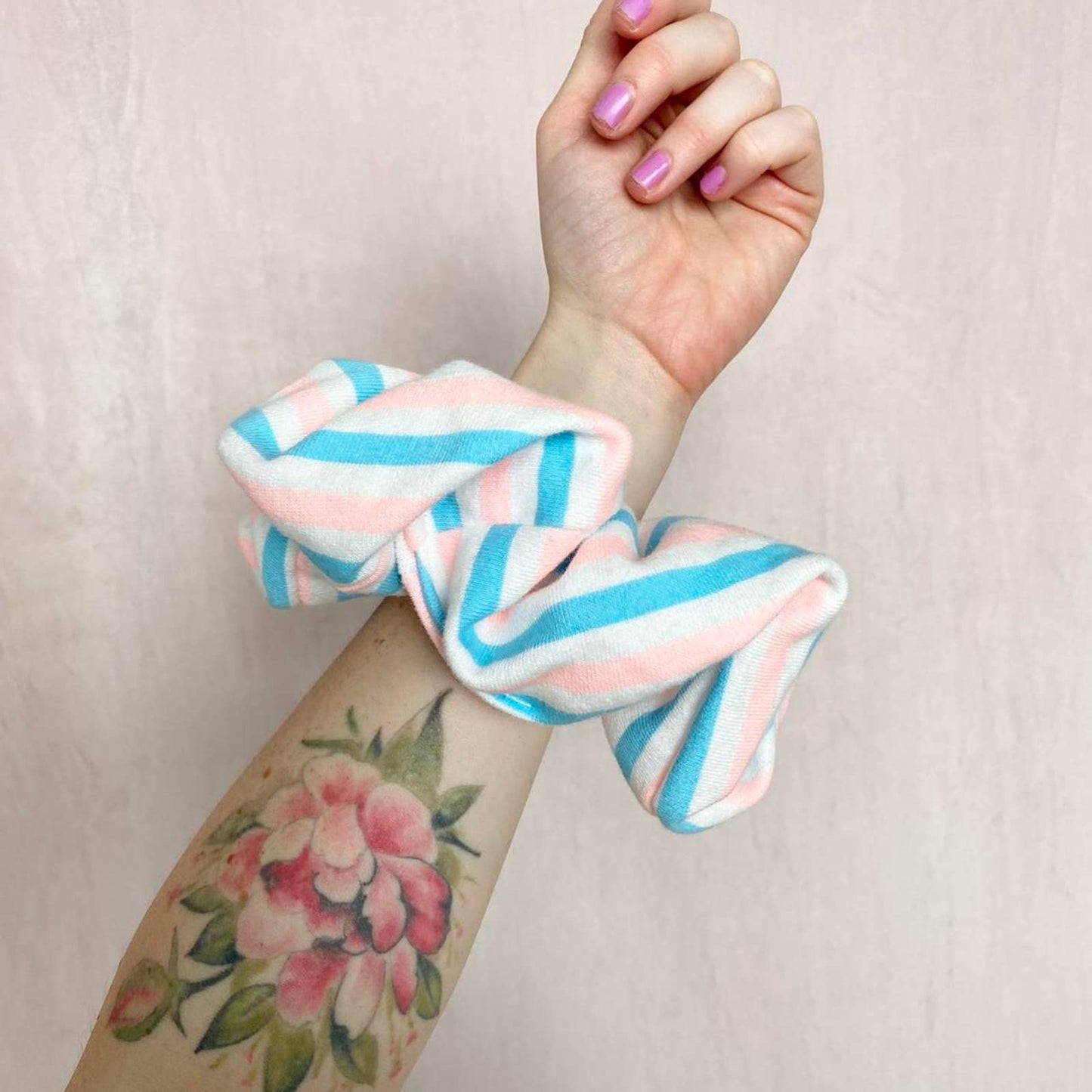 Scrap Fabric Stripe Jumbo Scrunchie