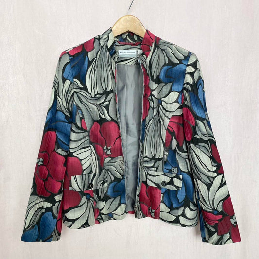 Vintage Alfred Dunner Floral Zip Up Blazer Jacket, Size 14P