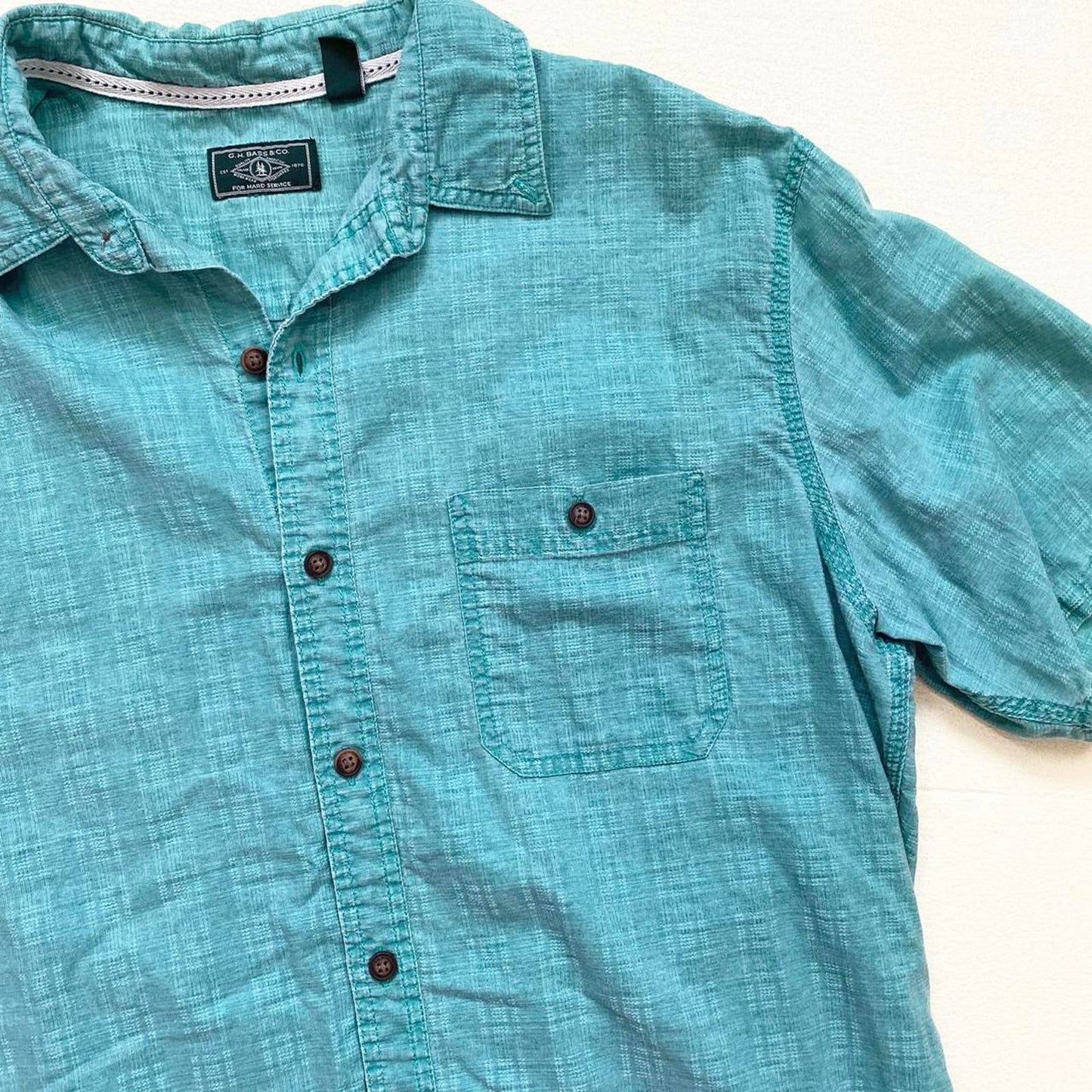 Secondhand G.H. Bass & Co. Button Up Short Sleeve Shirt, Size Large