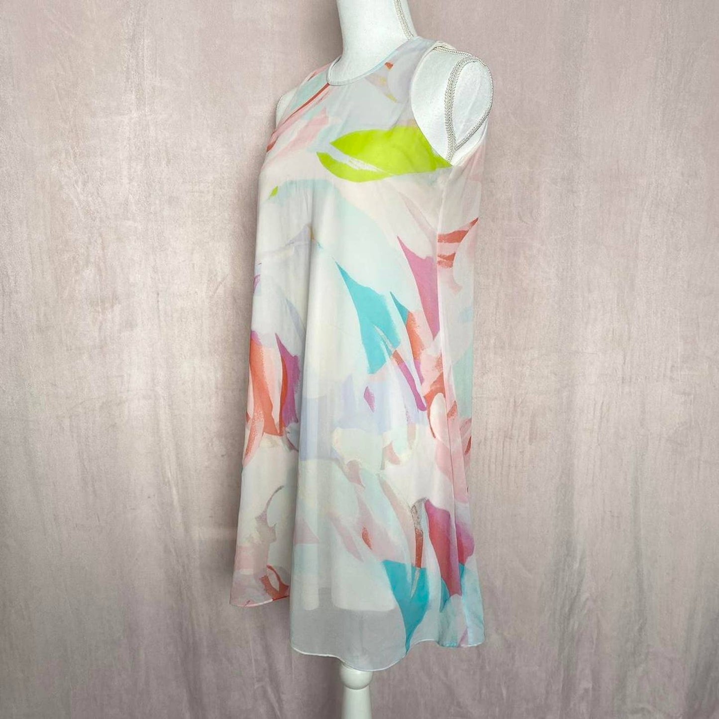 Secondhand Calvin Klein Watercolor A-Line Mini Dress, Size 6P