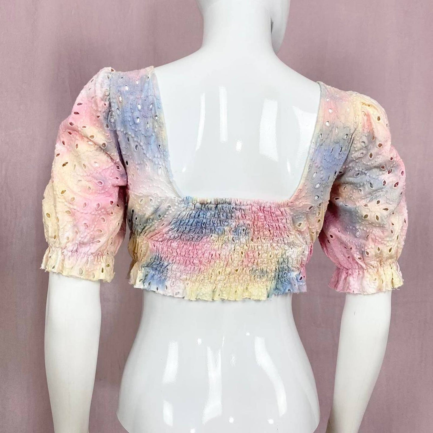 Secondhand Urban Outfitters Watercolor Babydoll Crop Top, Size XS