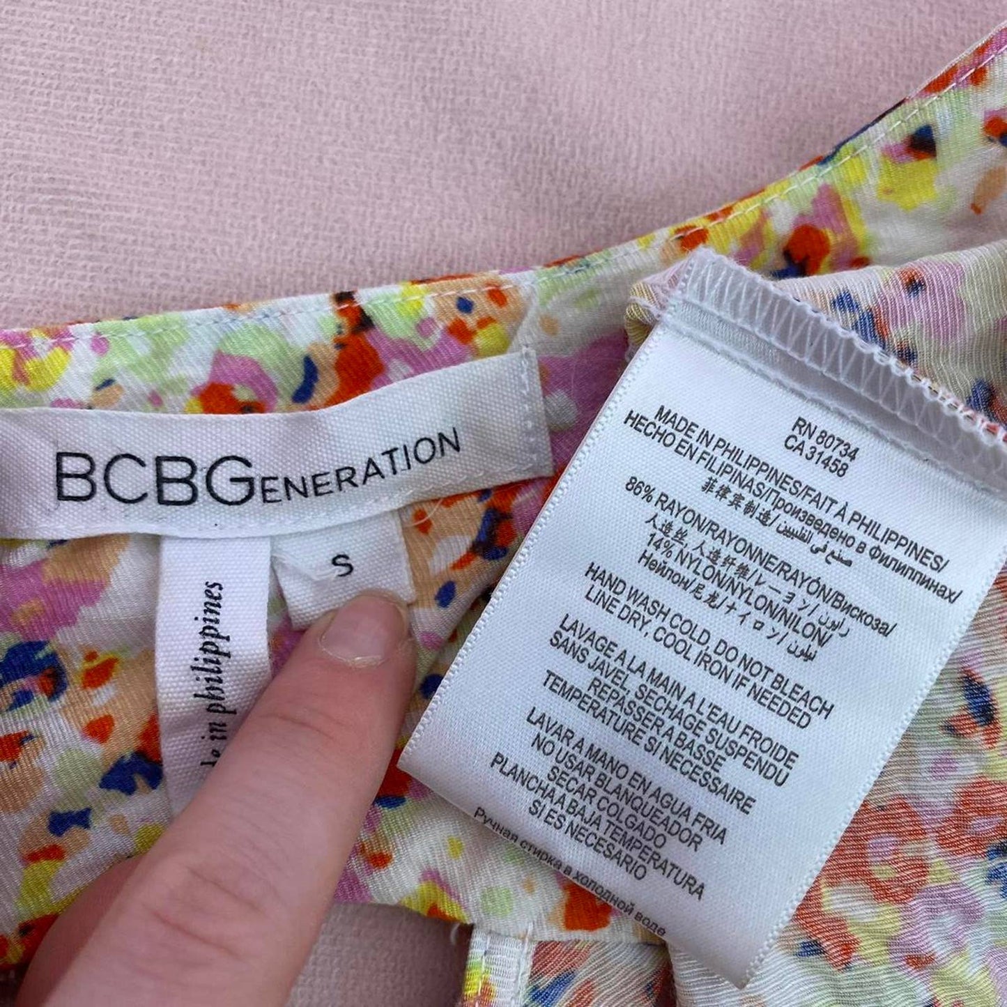 Secondhand BCBGeneration Floral Cut Out Back Crop Tank Top, Size Small