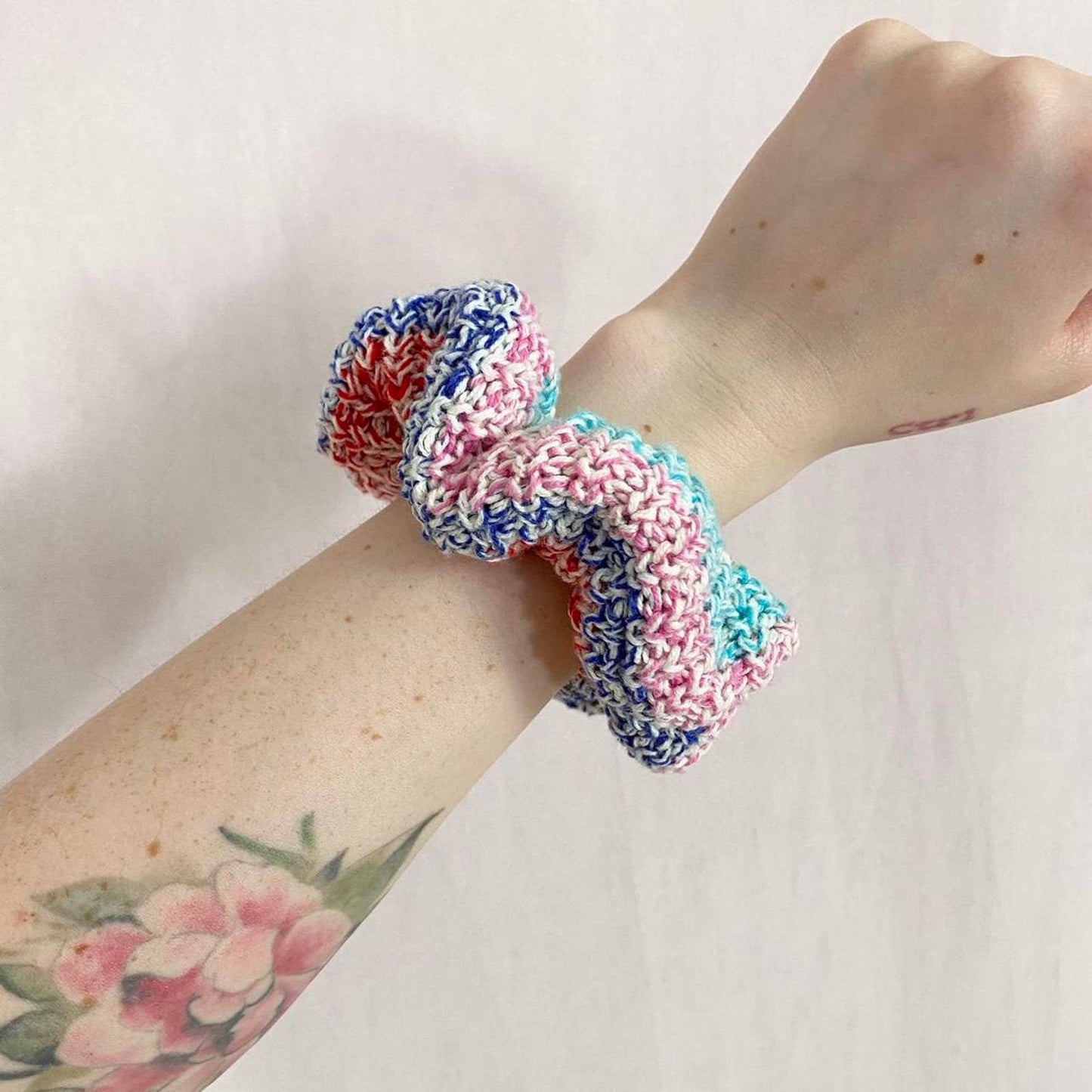 Scrap Fabric Crochet Knit Scrunchie