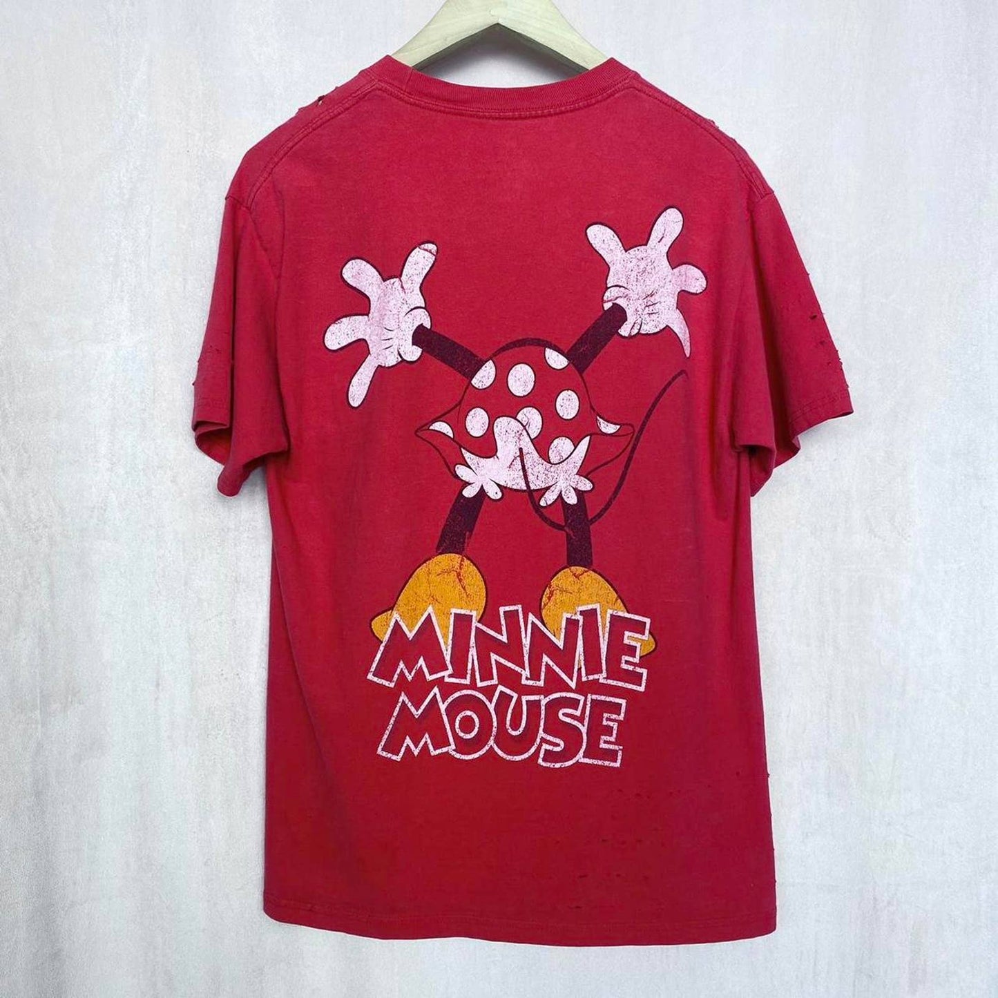 Reworked Disney Minnie Mouse Distressed Double Sided Tee, Size Medium