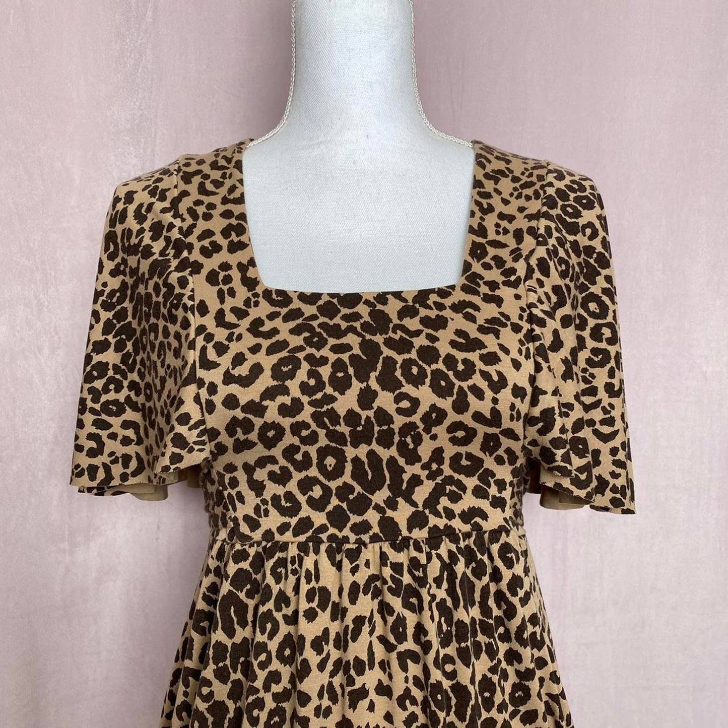 Secondhand Veronica M Leopard Print Mini Dress, Size Medium