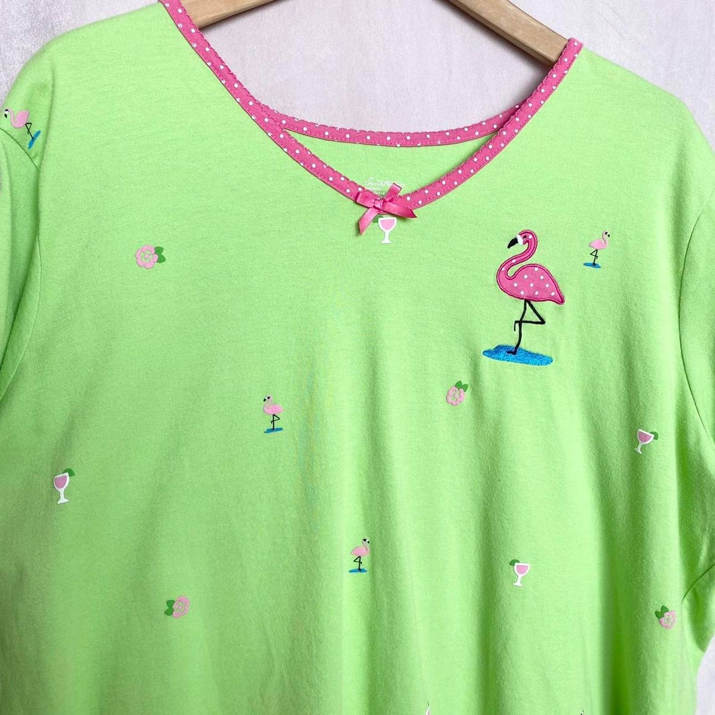Secondhand Secret Treasures Flamingo Green T-Shirt, Size 3X