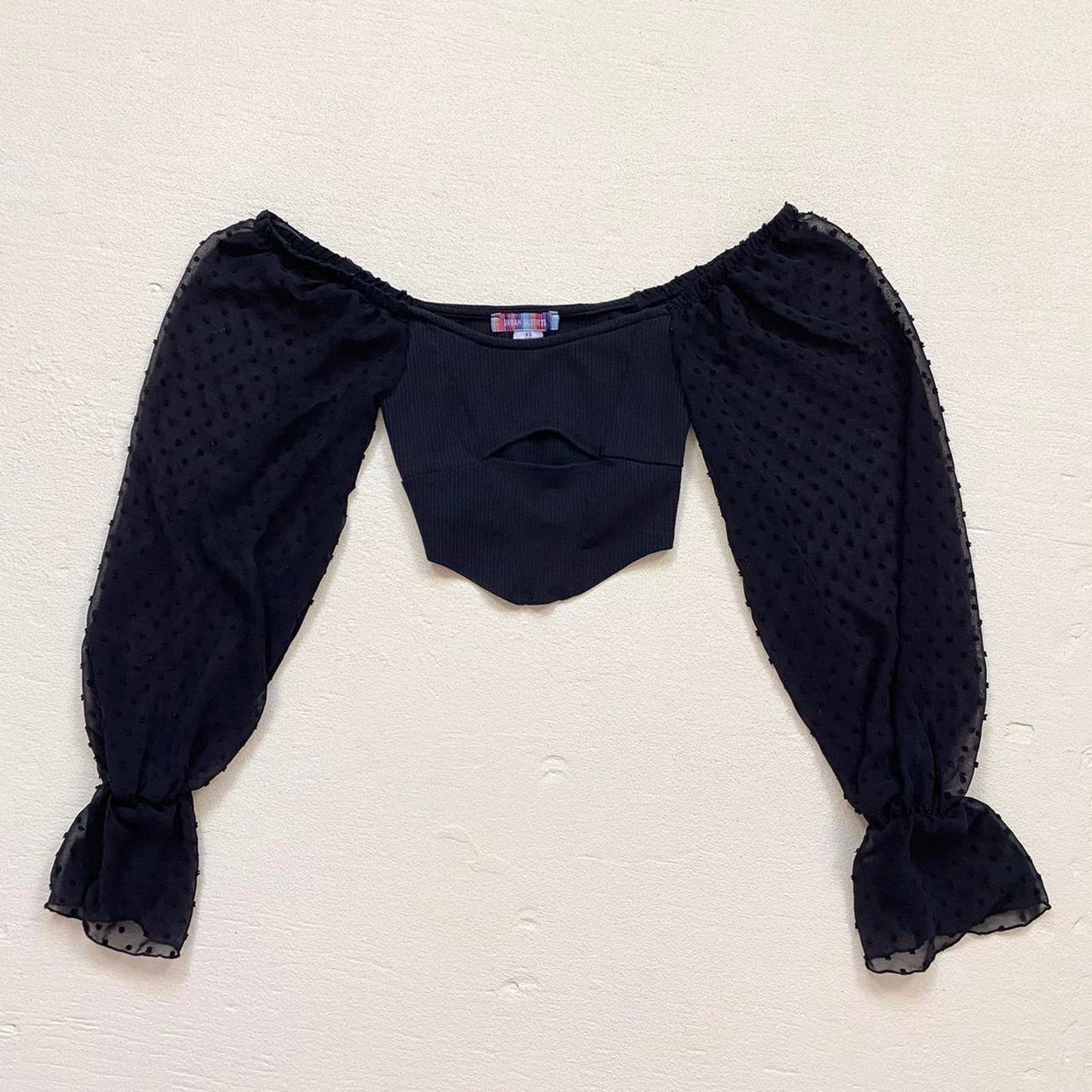 Secondhand Urban Outfitters Off Shoulder Balloon Sleeve Crop Top, Size XS