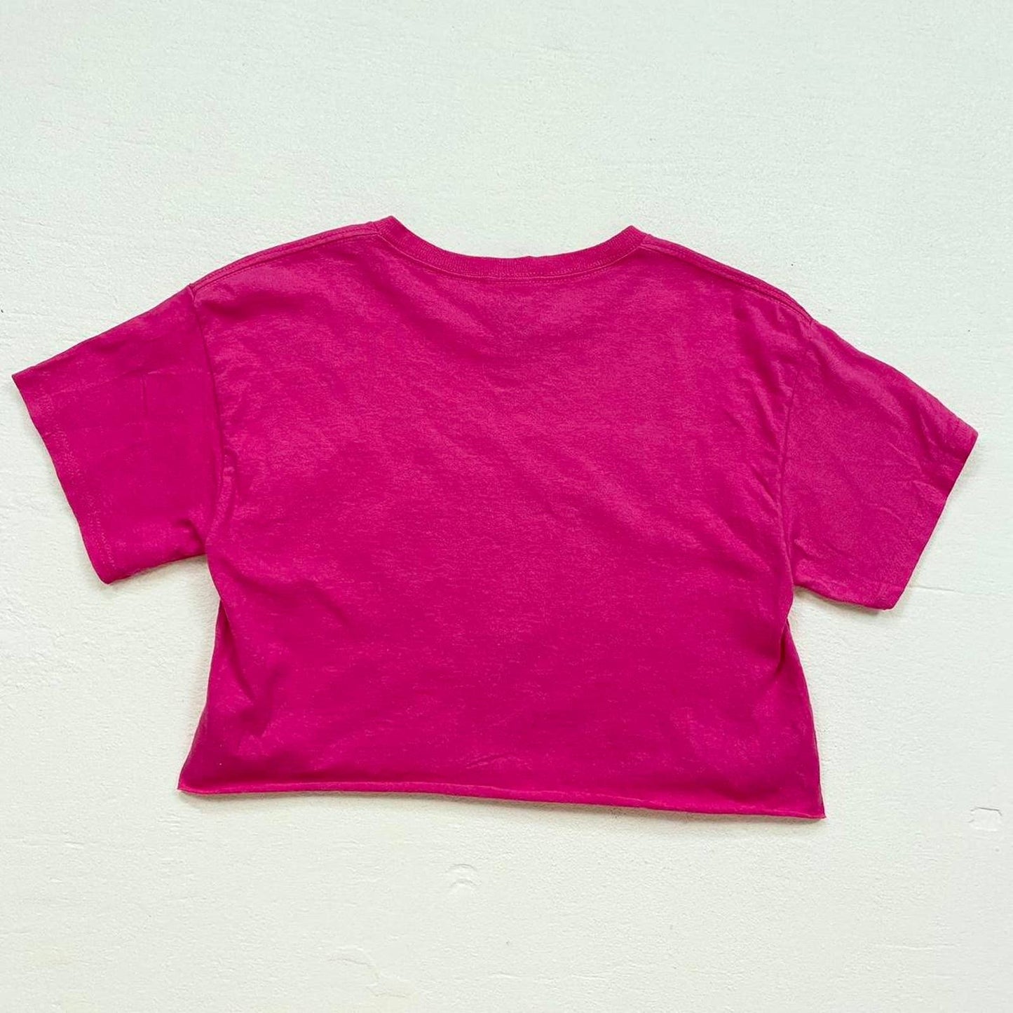 Reworked Texas USA Pink Heart Crop Tee, Size Small