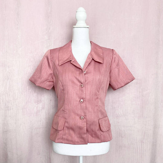 Vintage Homemade Pink Button Up Shirt, Size Medium