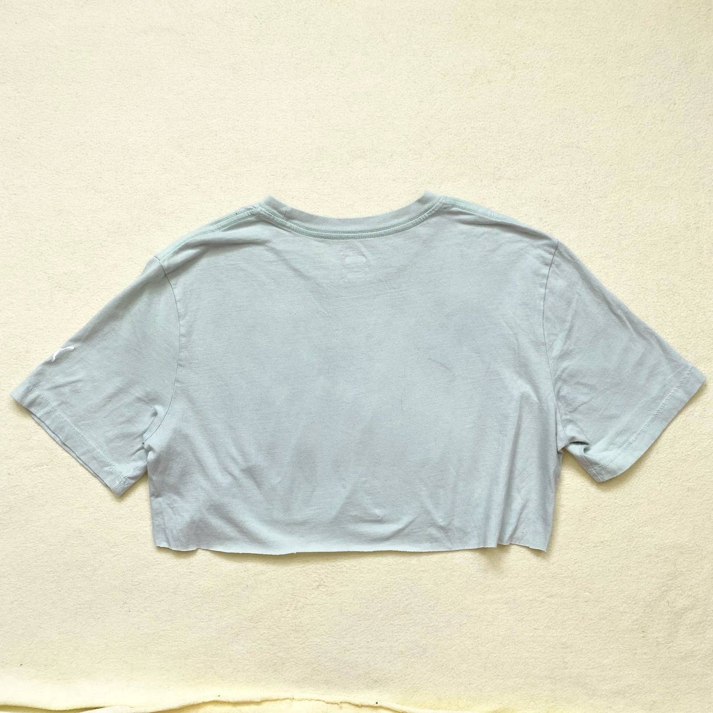 Reworked Puma Logo Mint Green Crop Tee, Size Medium