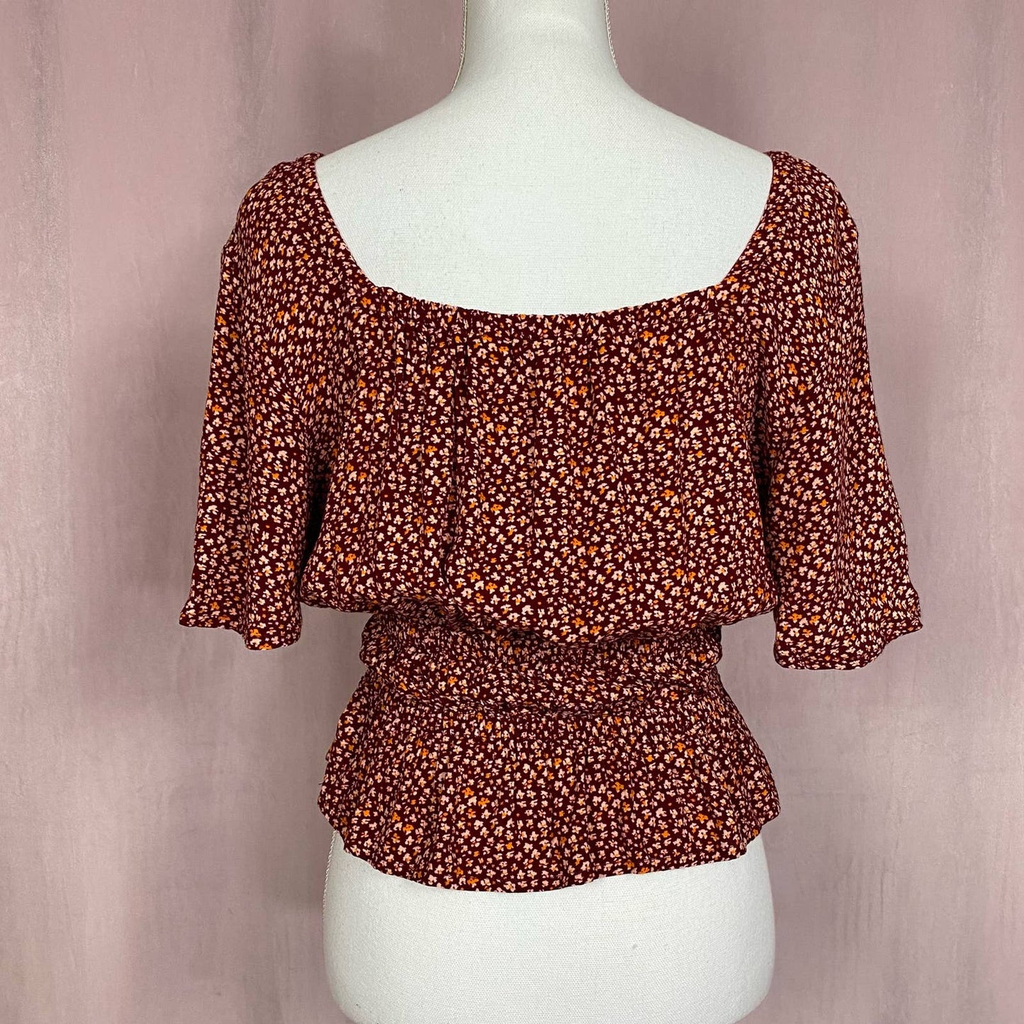 Secondhand Arizona Ditsy Floral Ruffle Hem Crop Top, Size Small