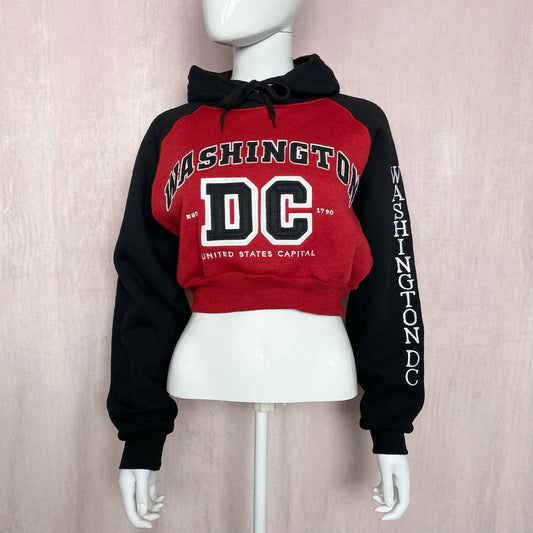 Reworked Washington DC Crop Hoodie, Size S/M
