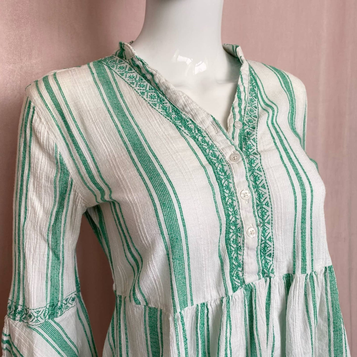 Secondhand Marc New York Bell Sleeve Striped Bouse, Size XS