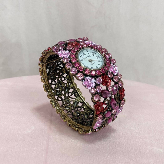 Vintage Cici & Faye Pink Floral Quartz Watch