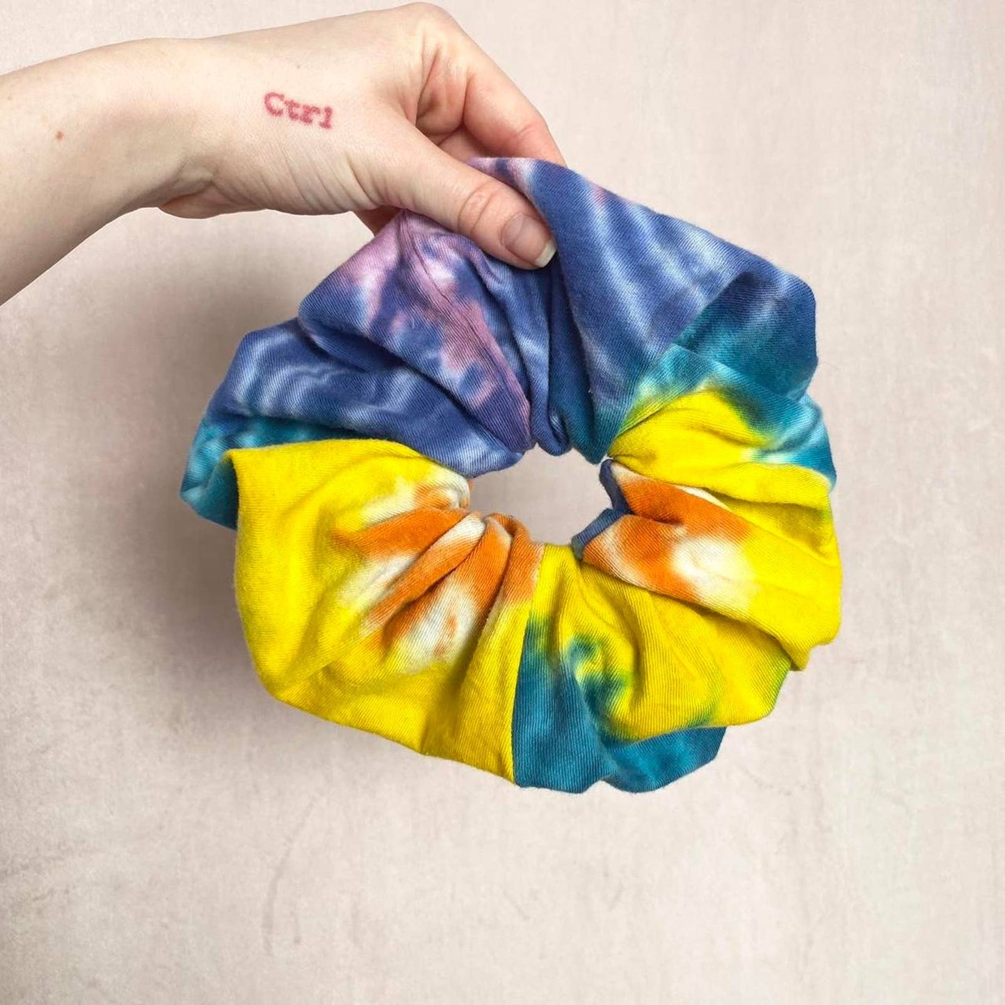 Scrap Fabric Tie Dye Jumbo Scrunchie