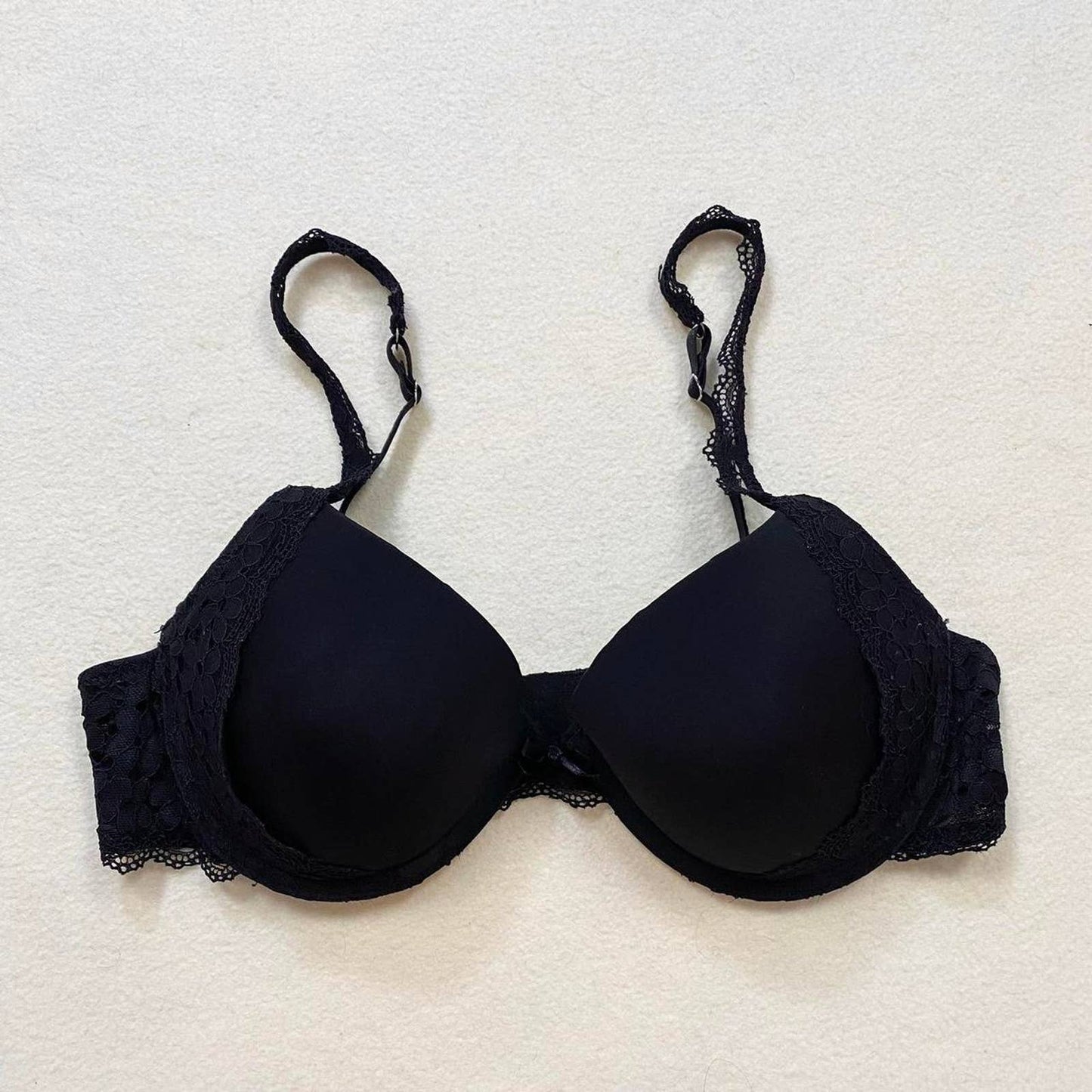 Secondhand Jessica Simpson Black Lace Push Up Bra, Size 36C