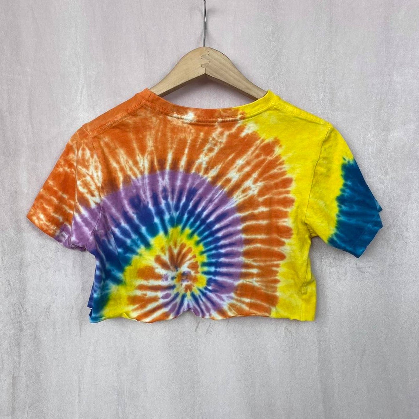 Reworked Eighty Eight Retro Rainbow Tie Dye Ice Cream Popsicle Crop Tee, Fits Size Small