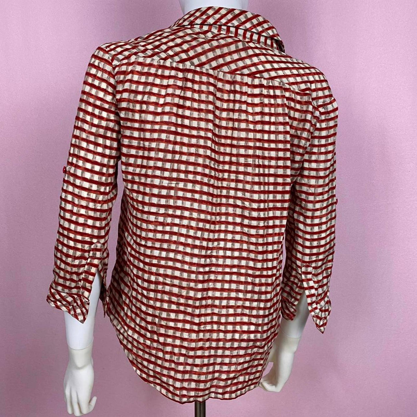 Secondhand XXI Checker Print Button Down Blouse, Size Medium