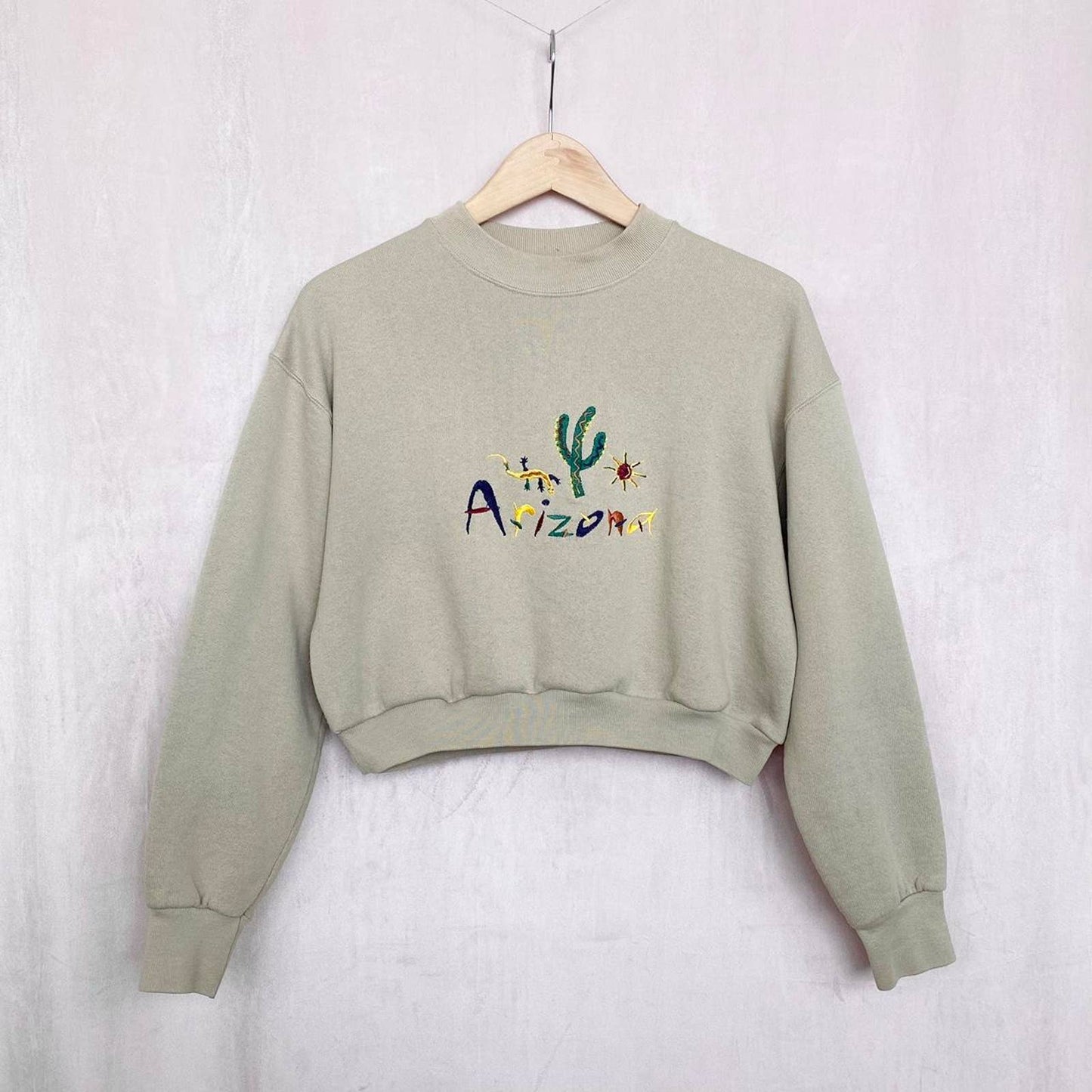 Reworked Arizona Cropped Crewneck, Size Small
