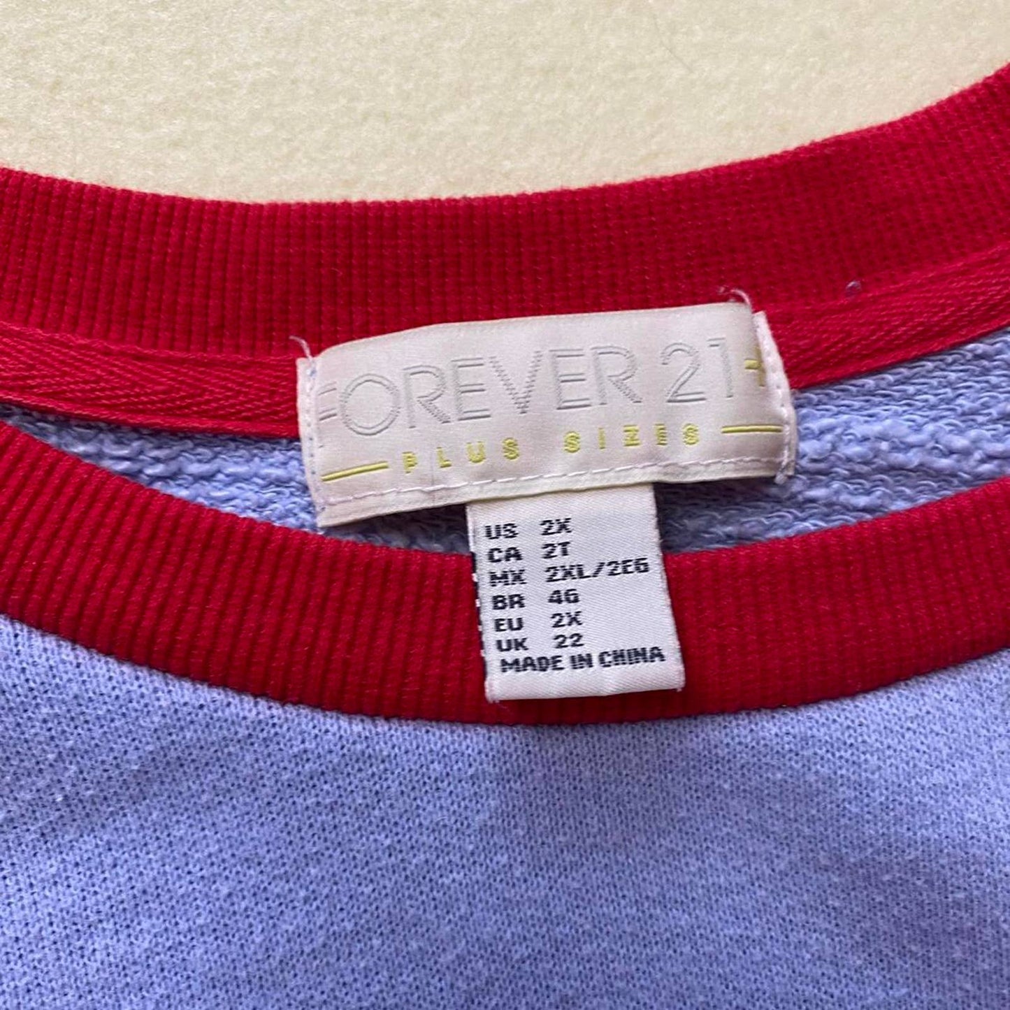 Secondhand Forever 21 red white & blue long sleeve sweater, size 2XL