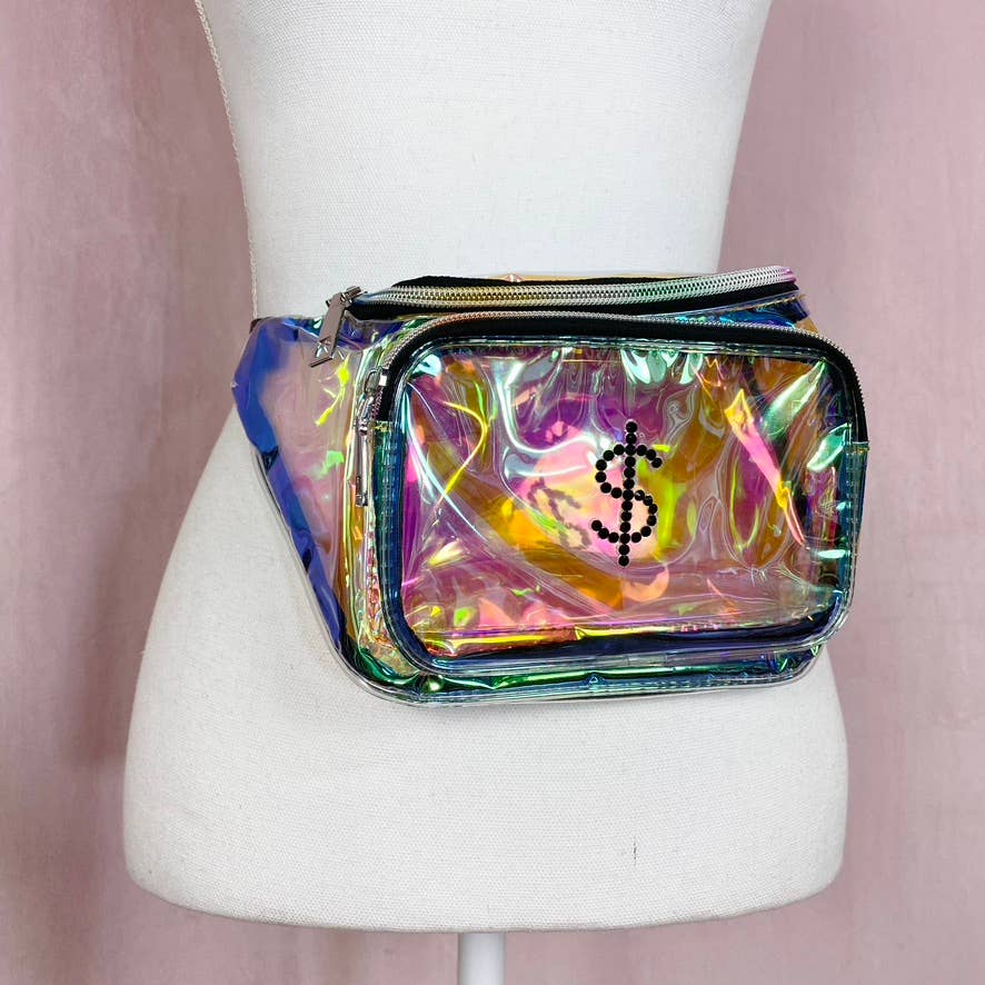 Reworked Clear Holographic Money Fanny Pack