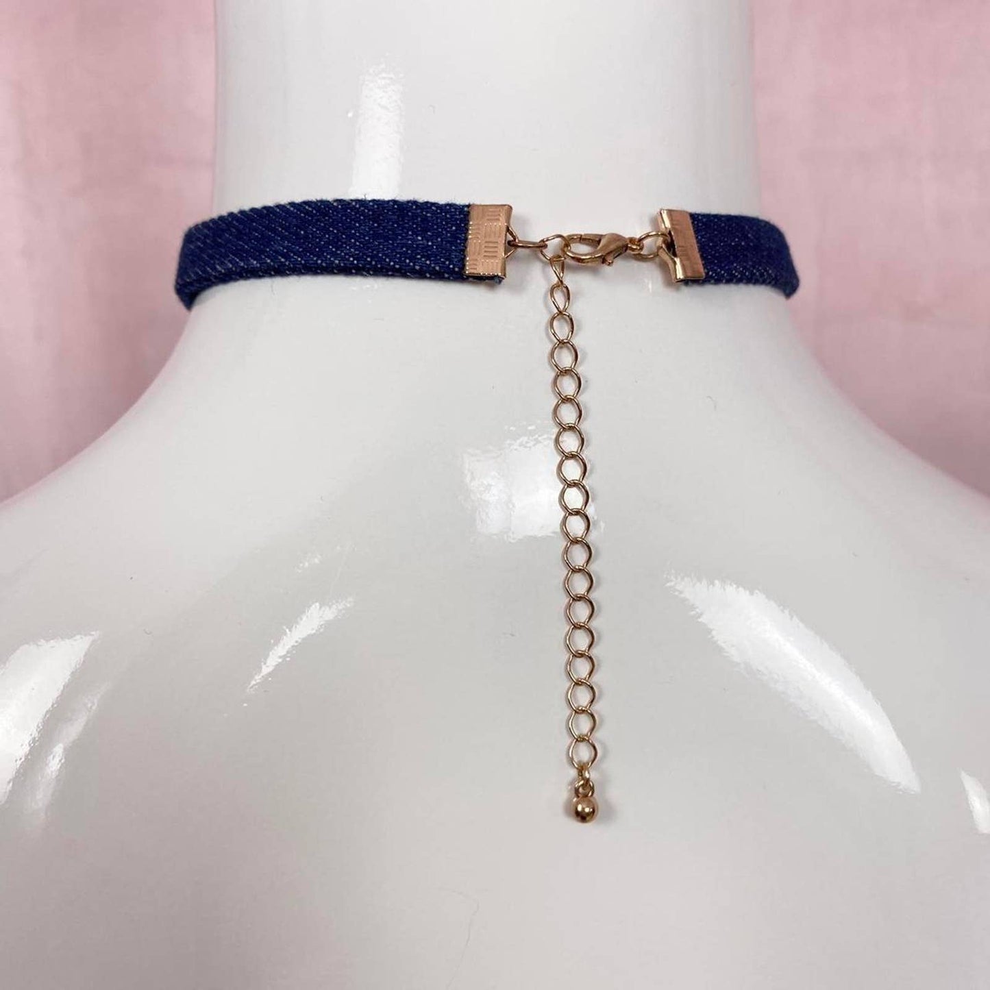 Secondhand Smiley Face Denim Choker
