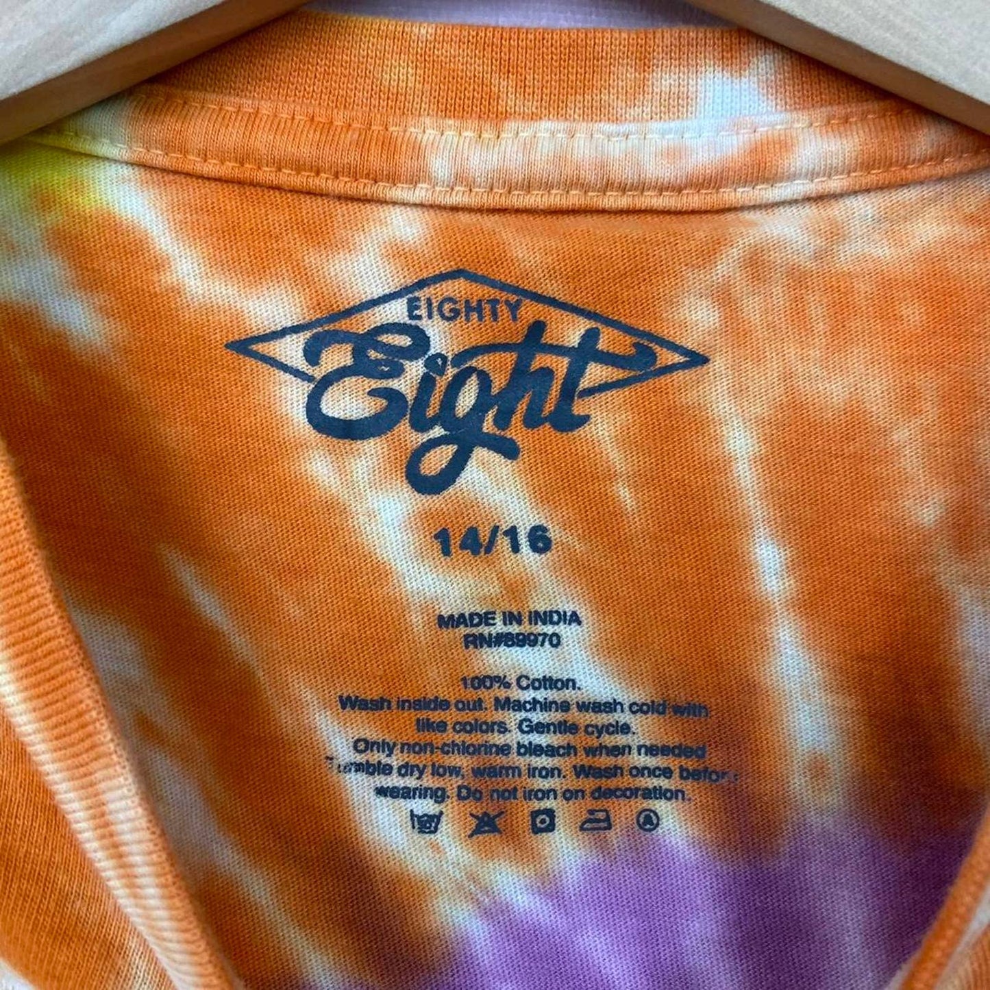 Reworked Eighty Eight Retro Rainbow Tie Dye Ice Cream Popsicle Crop Tee, Fits Size Small