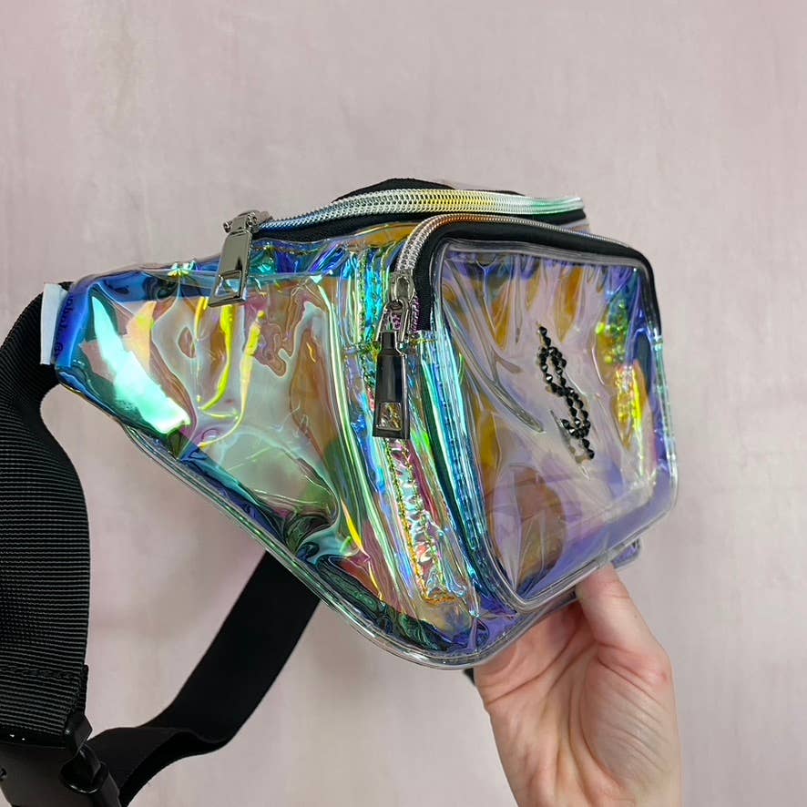 Reworked Clear Holographic Money Fanny Pack