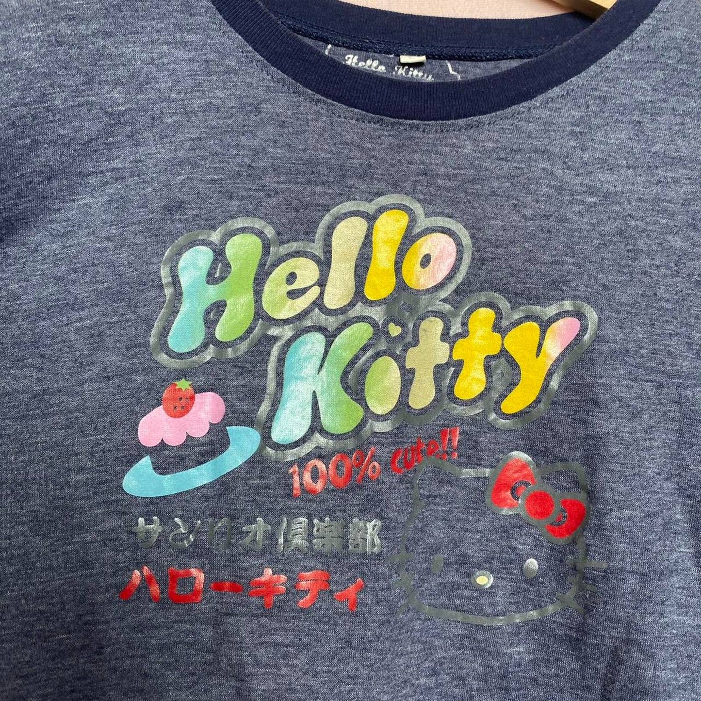Reworked Y2K Hello Kitty Crop Baby Tee, Size Small