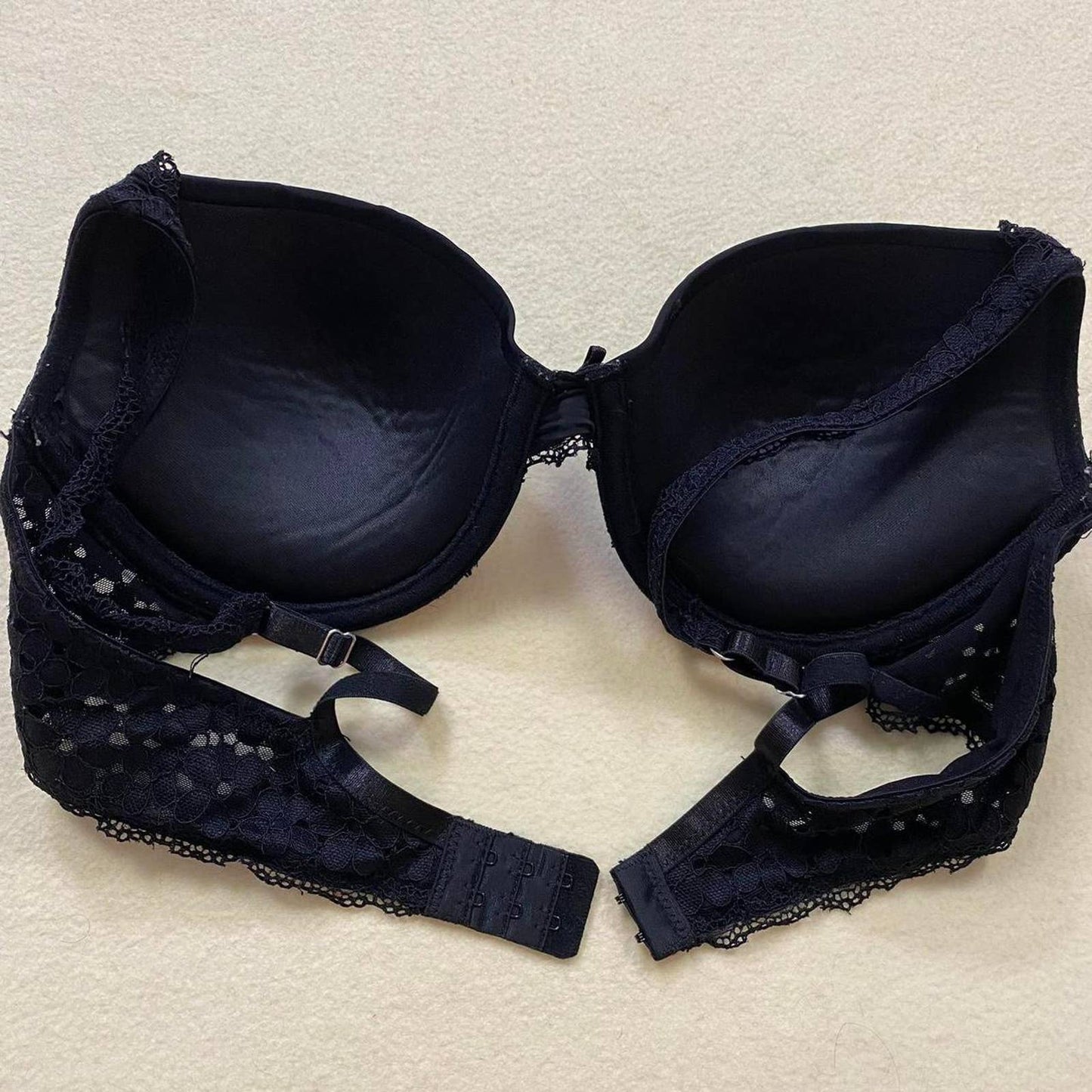 Secondhand Jessica Simpson Black Lace Push Up Bra, Size 36C