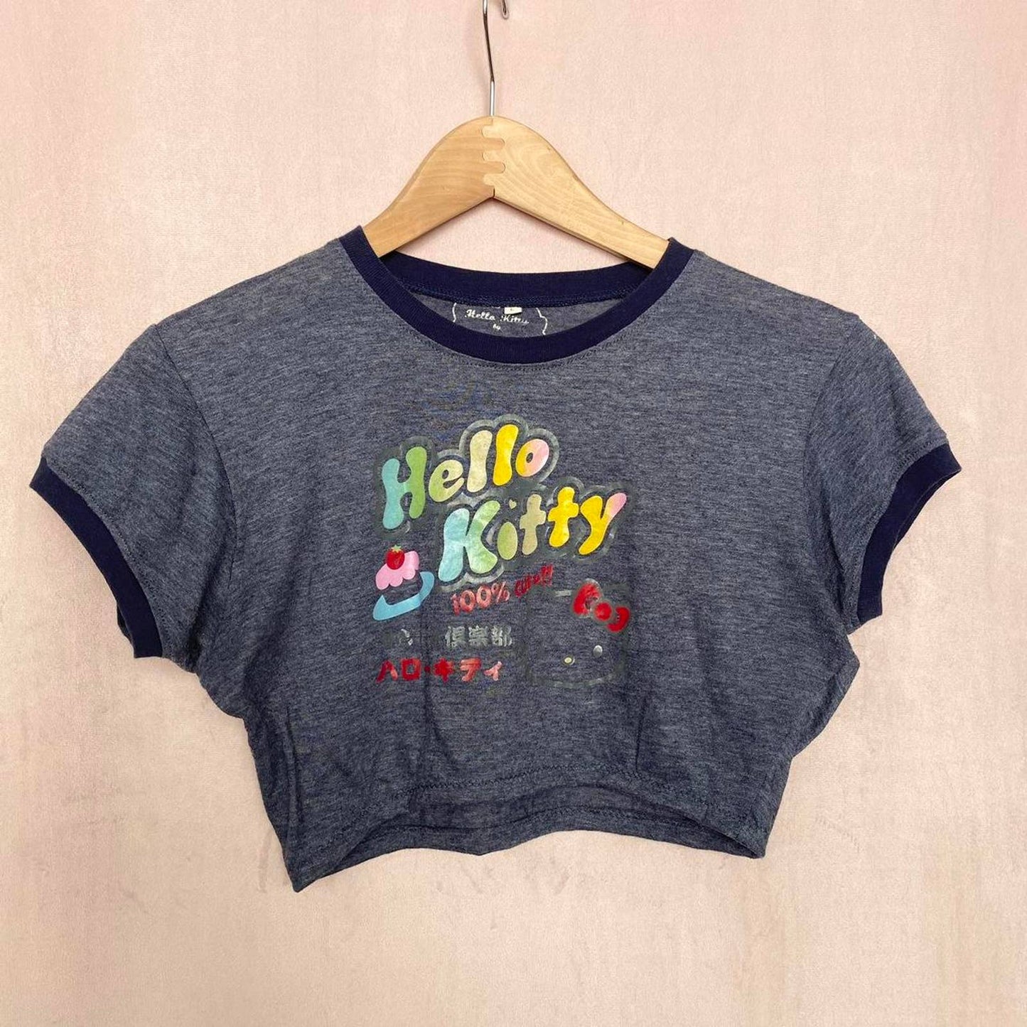 Reworked Y2K Hello Kitty Crop Baby Tee, Size Small