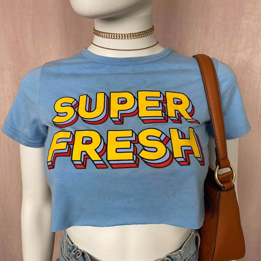 Reworked Super Fresh Crop Baby Tee, Size XS